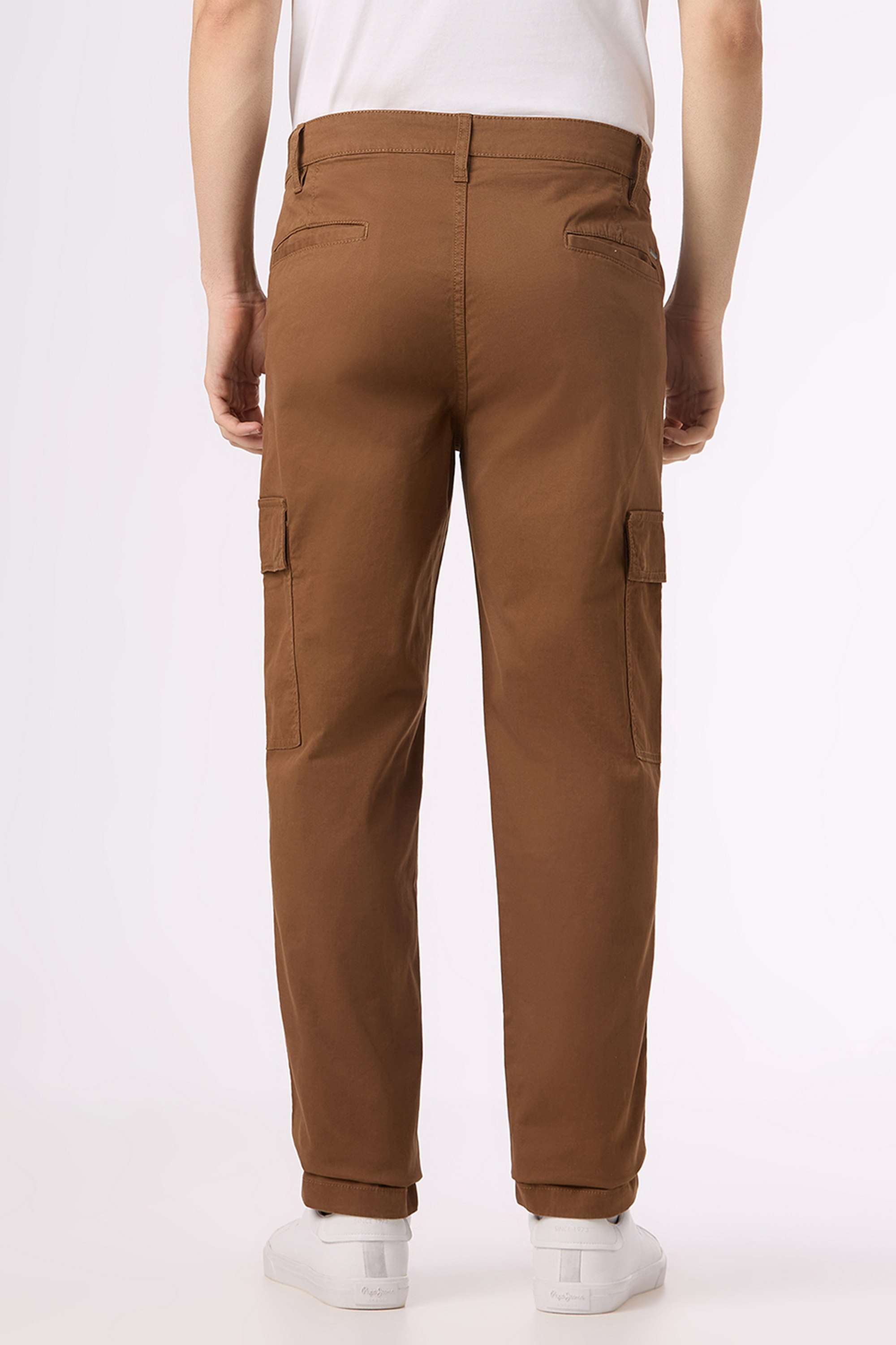 Solid-Cotton-Blend-Slim-Fit-Men-s-Cargo-Pants