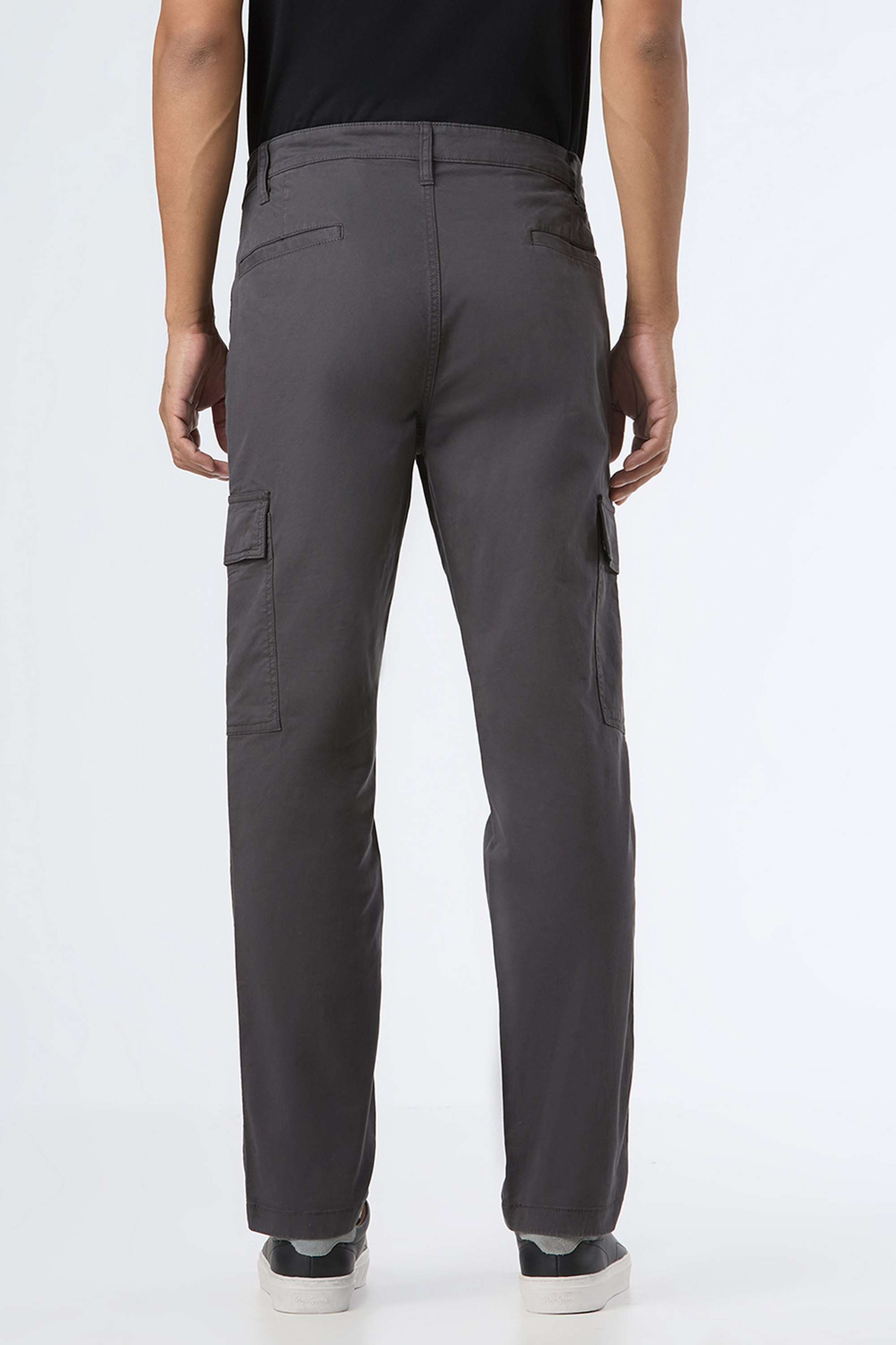 Solid-Cotton-Blend-Slim-Fit-Men-s-Cargo-Pants