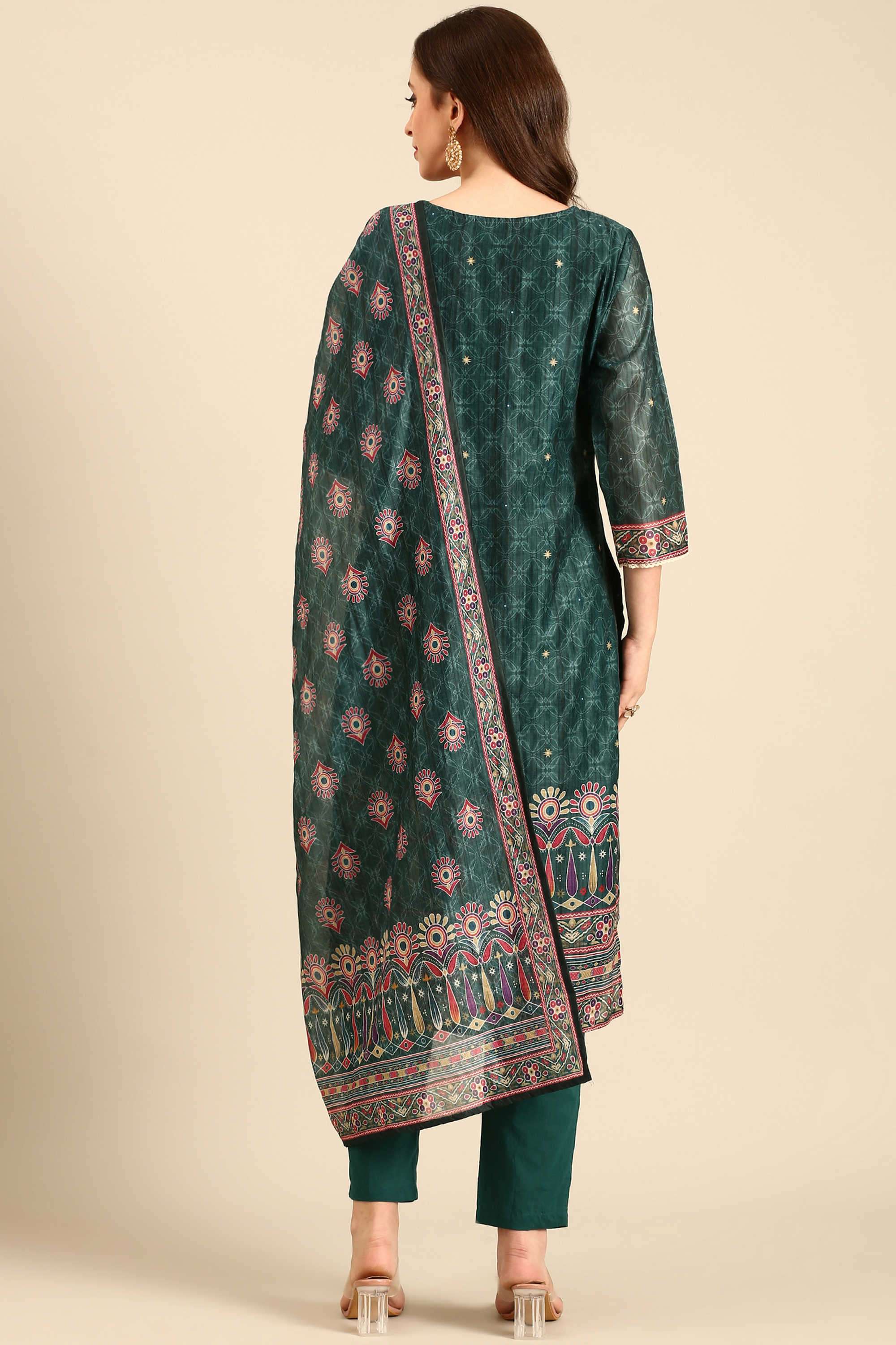 Printed-Organza-Round-Neck-Women-s-Festive-Wear-Kurta-Set