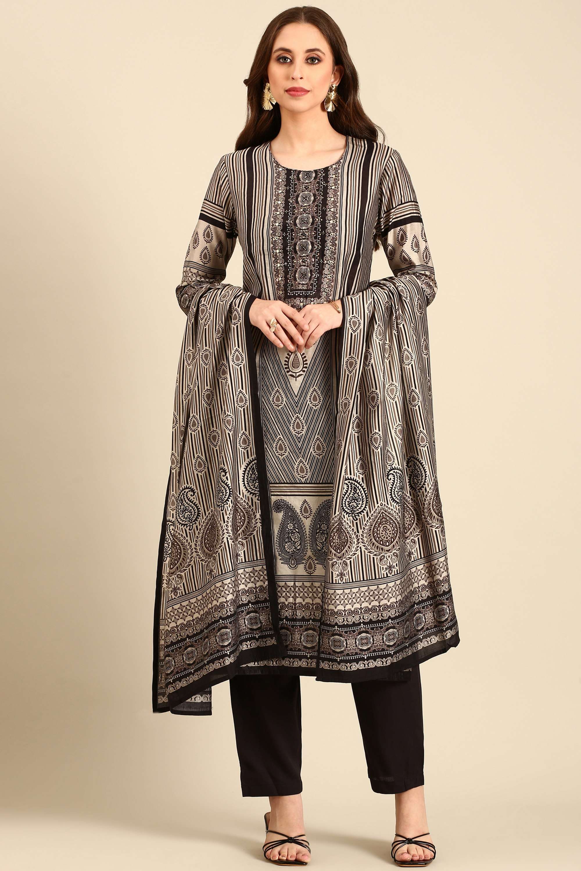 Printed-Muslin-Round-Neck-Women-s-Casual-Wear-Kurta-Set