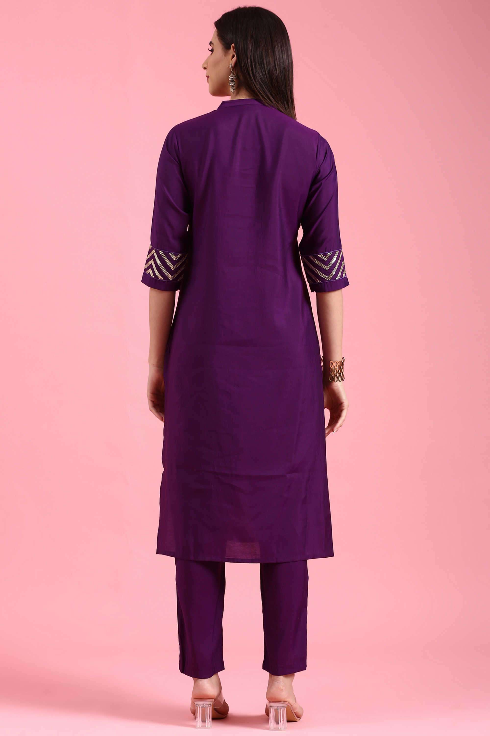 Solid-Straight-Fit-Blended-Fabric-Women-s-Festive-Wear-Palazzos