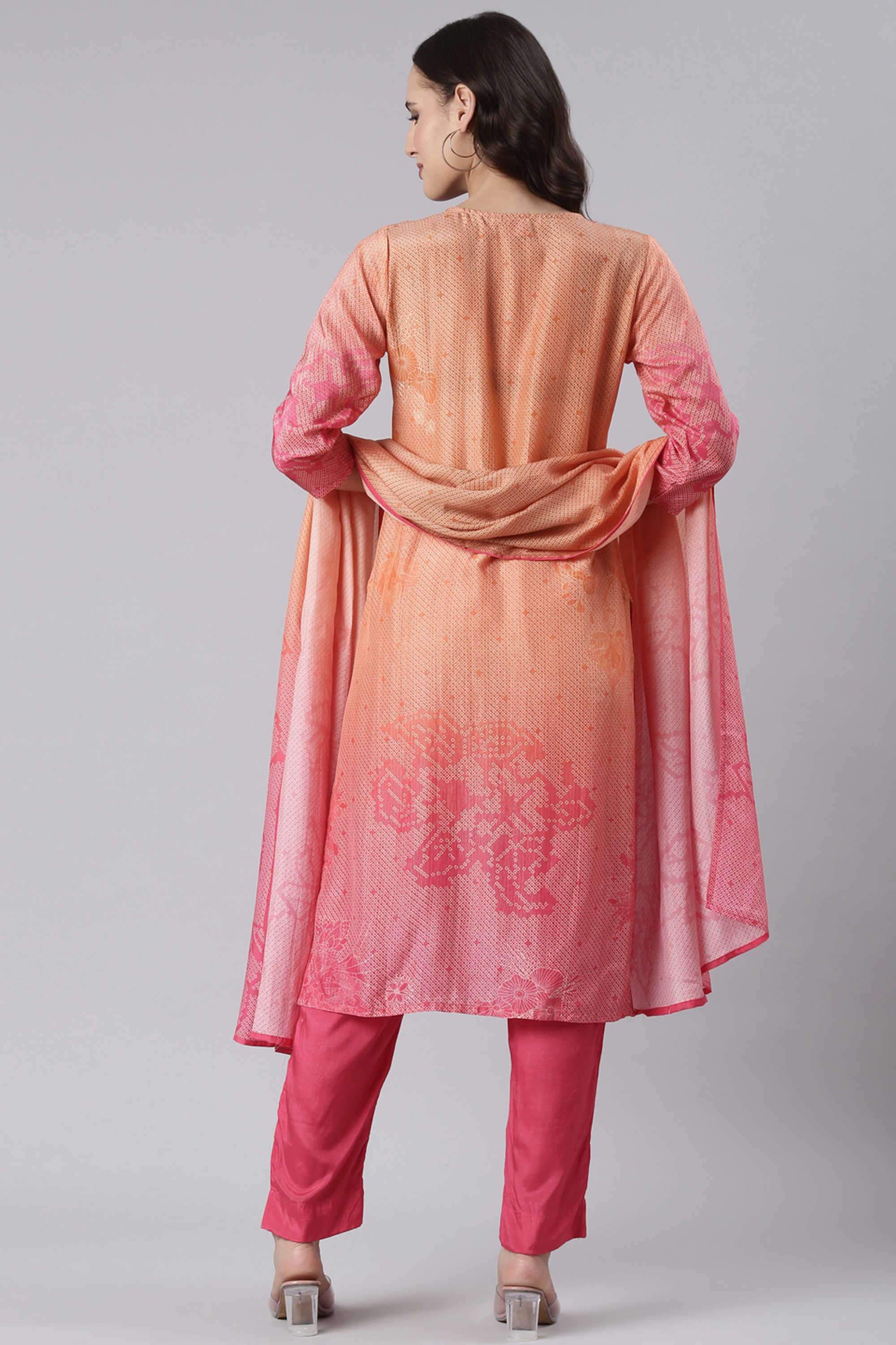 Embroidered-Blended-Fabric-V-Neck-Women-s-Casual-Wear-Kurta-Set