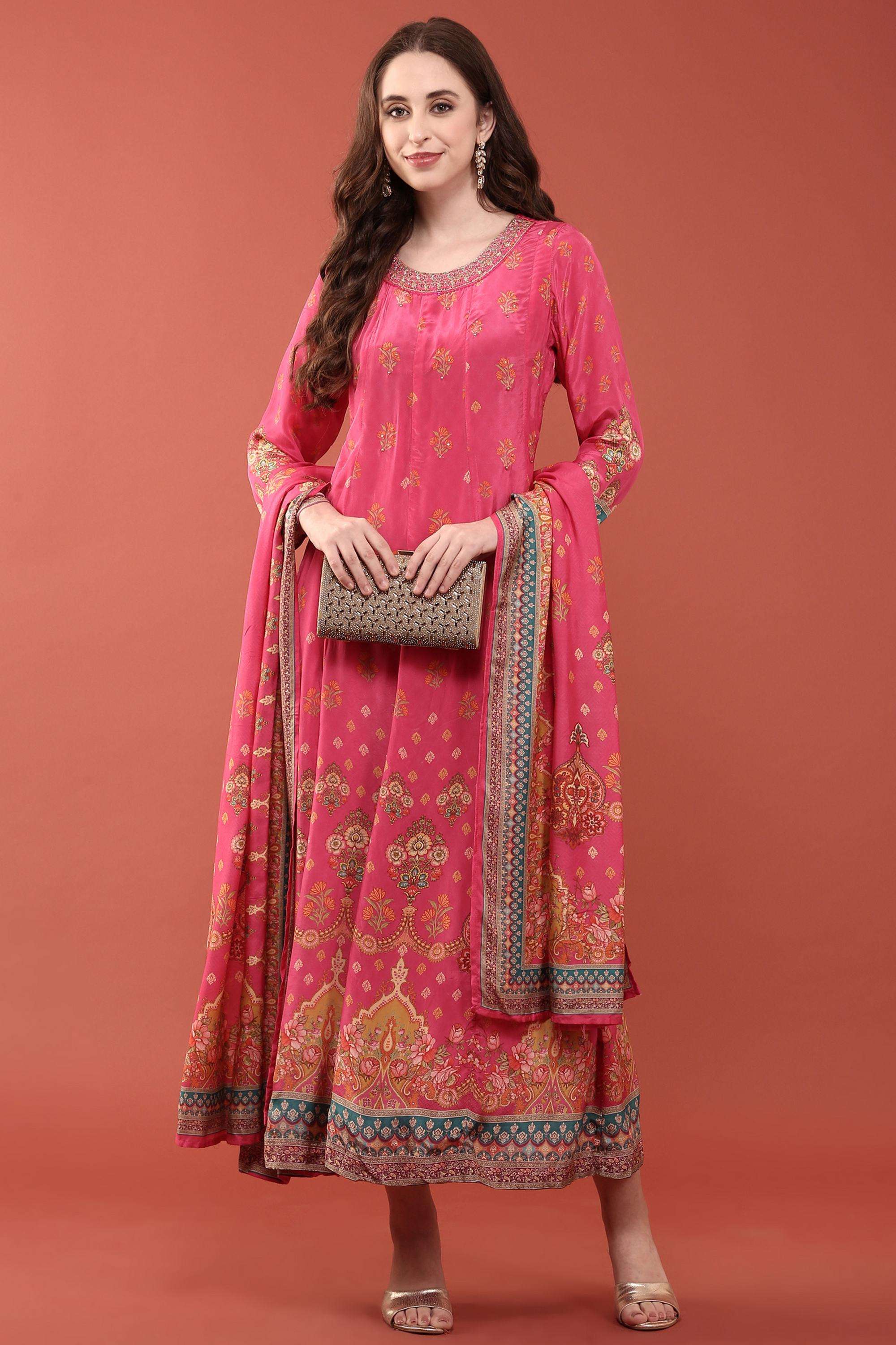 Embellished-Crepe-Round-Neck-Women-s-Dress