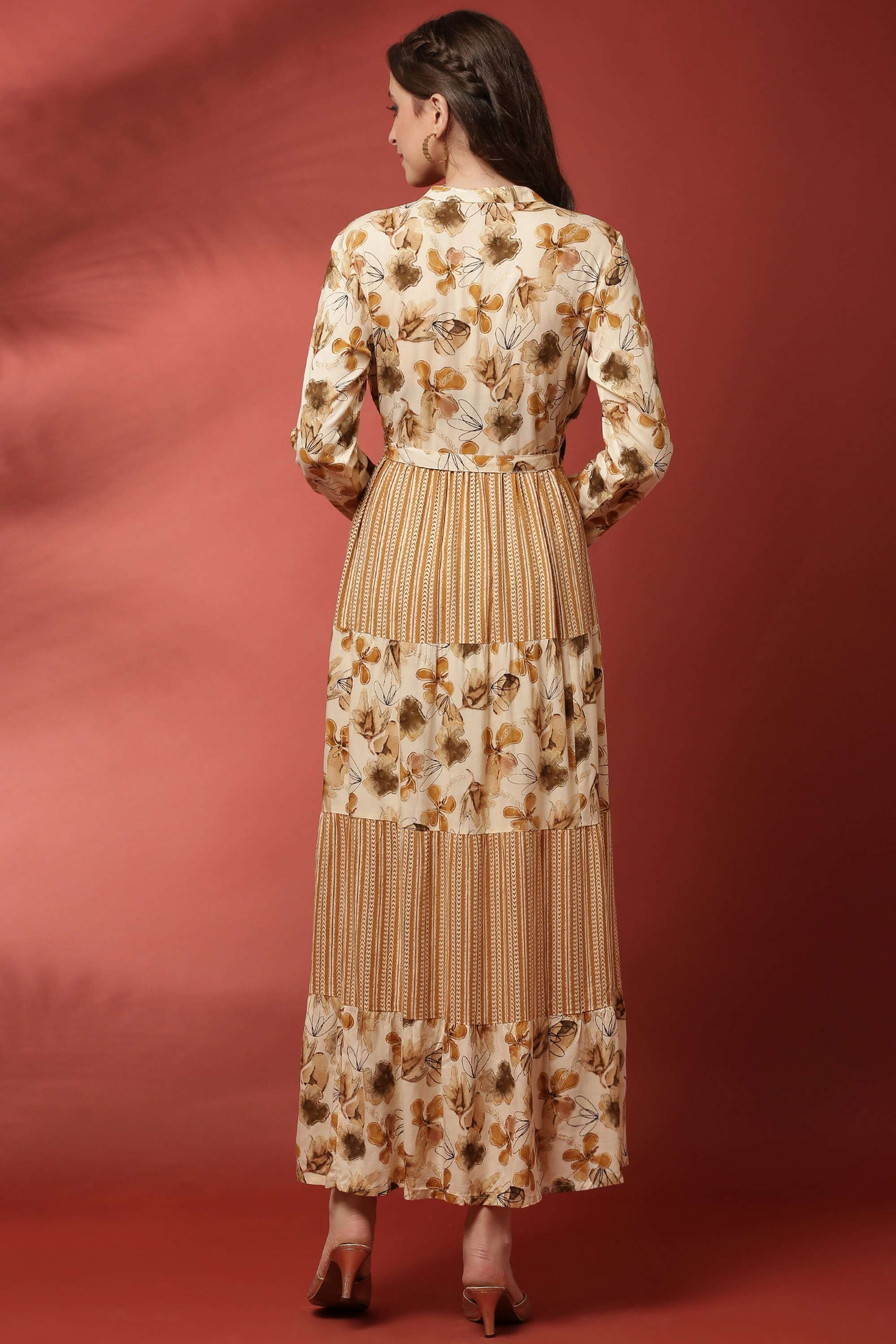 Floral-Rayon-Collared-Women-s-Dress