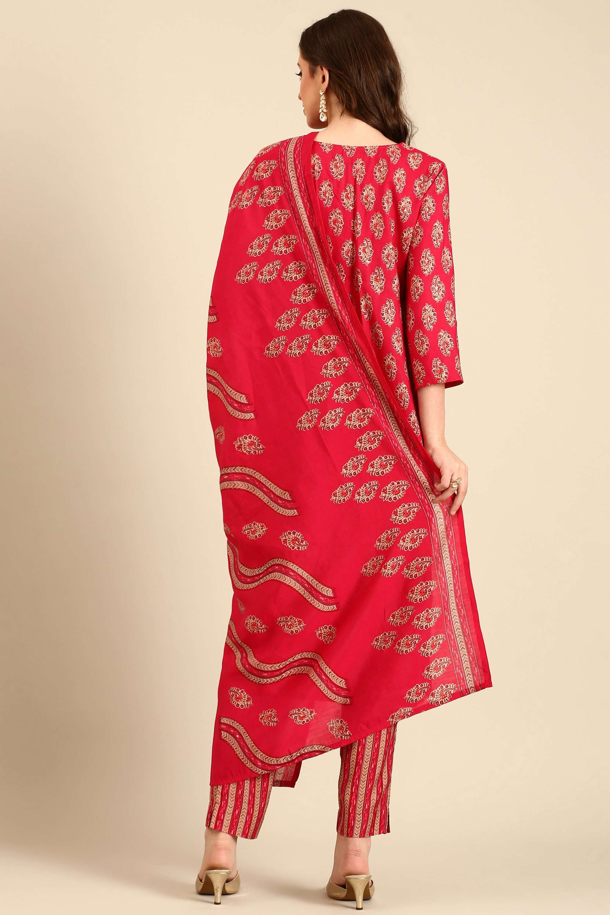 Printed-Silk-Round-Neck-Women-s-Casual-Wear-Kurta-Set