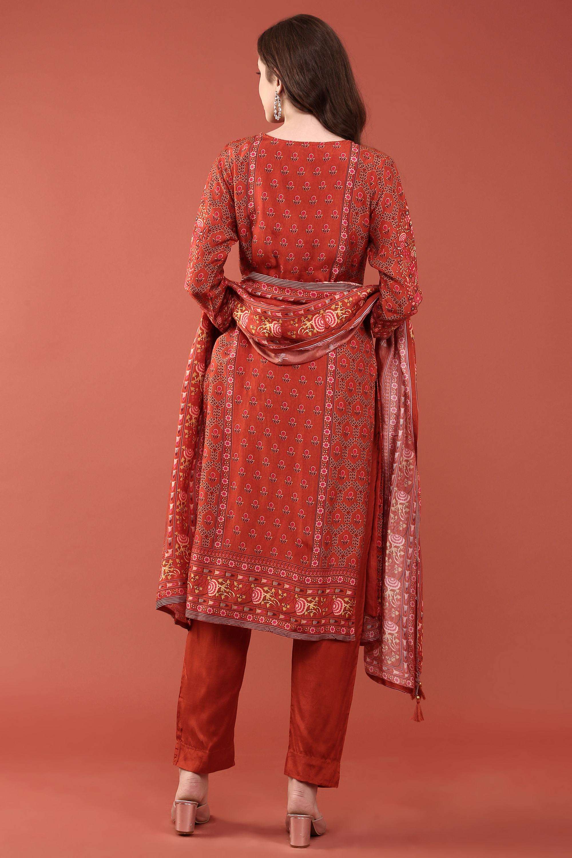 Printed-Silk-Round-Neck-Women-s-Ethnic-Kurta-Set