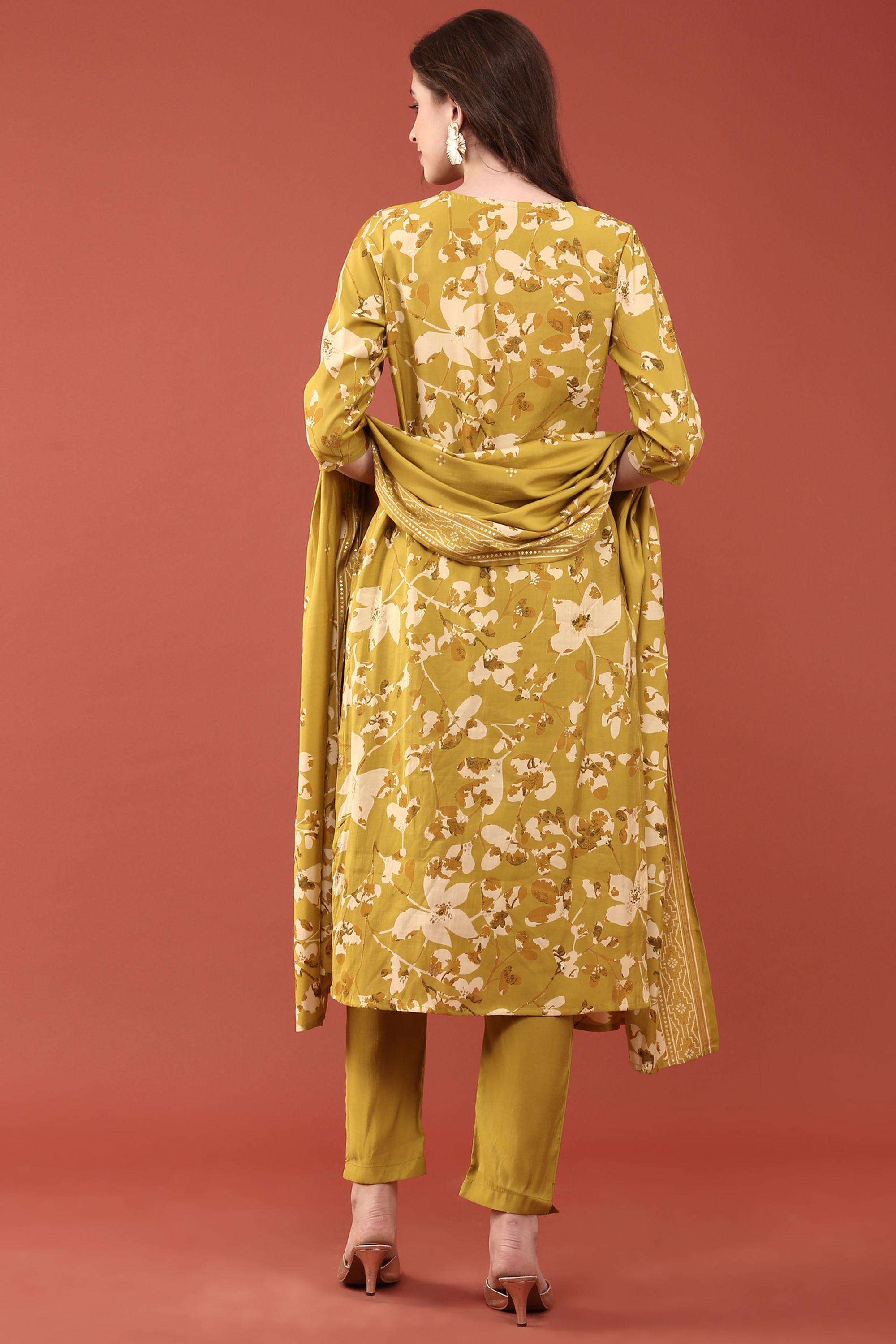 Floral-Silk-Round-Neck-Women-s-Ethnic-Kurta-Set