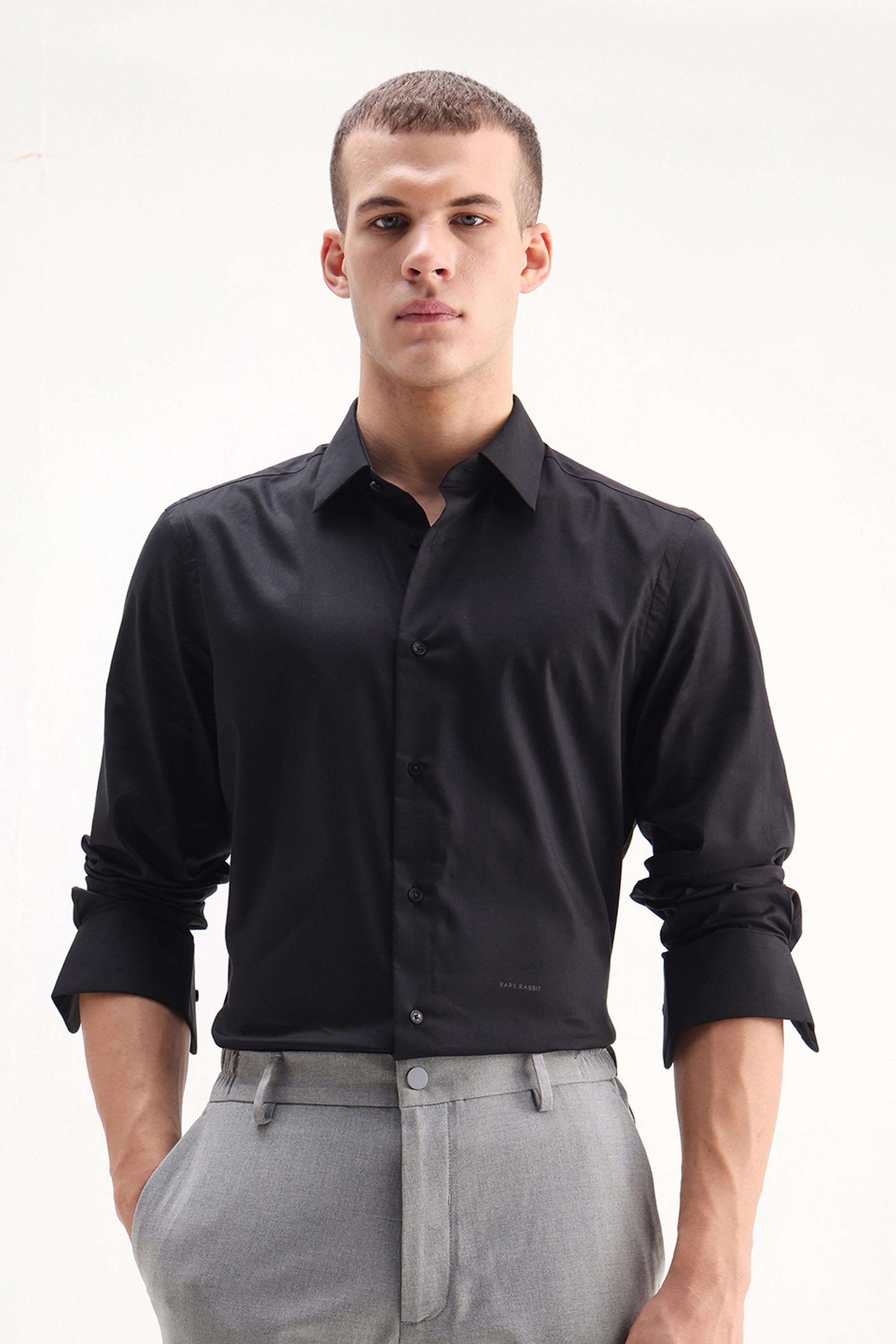 Solid-Cotton-Regular-Fit-Men-s-Casual-Shirt