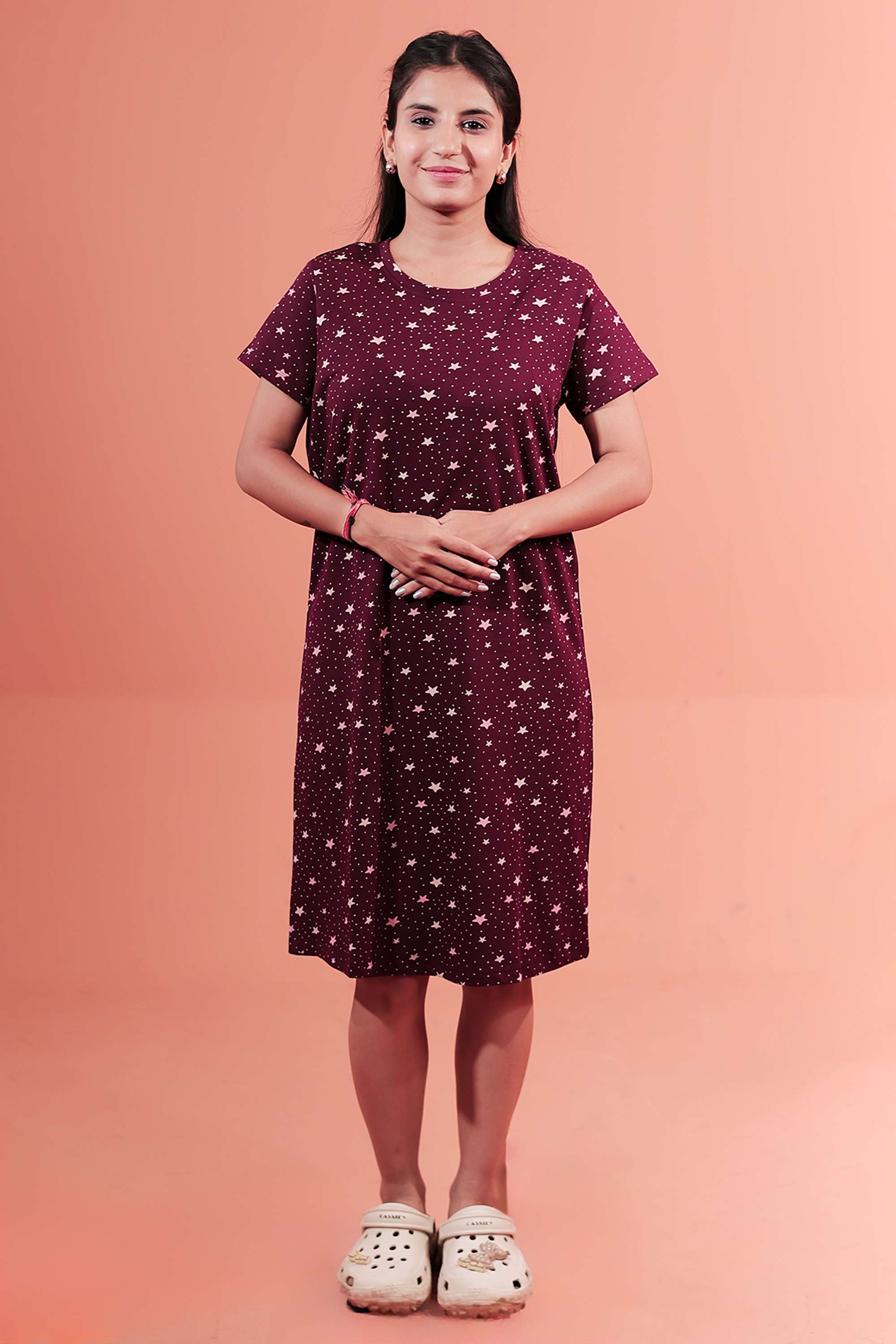 Printed-Cotton-Regular-Fit-Women-s-T-Shirt-Night-Dress
