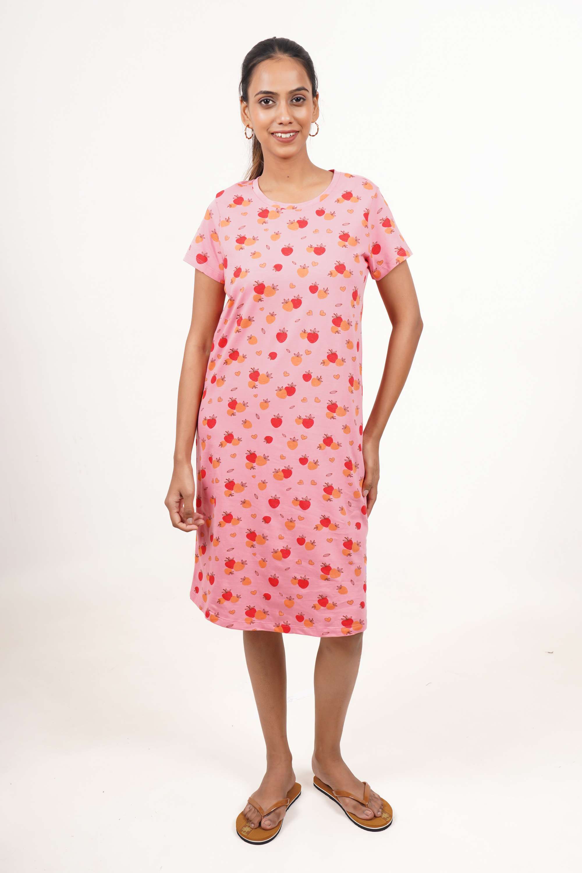 Half-Sleeves-Regular-Fit-Jersey-Women-s-Night-Dress