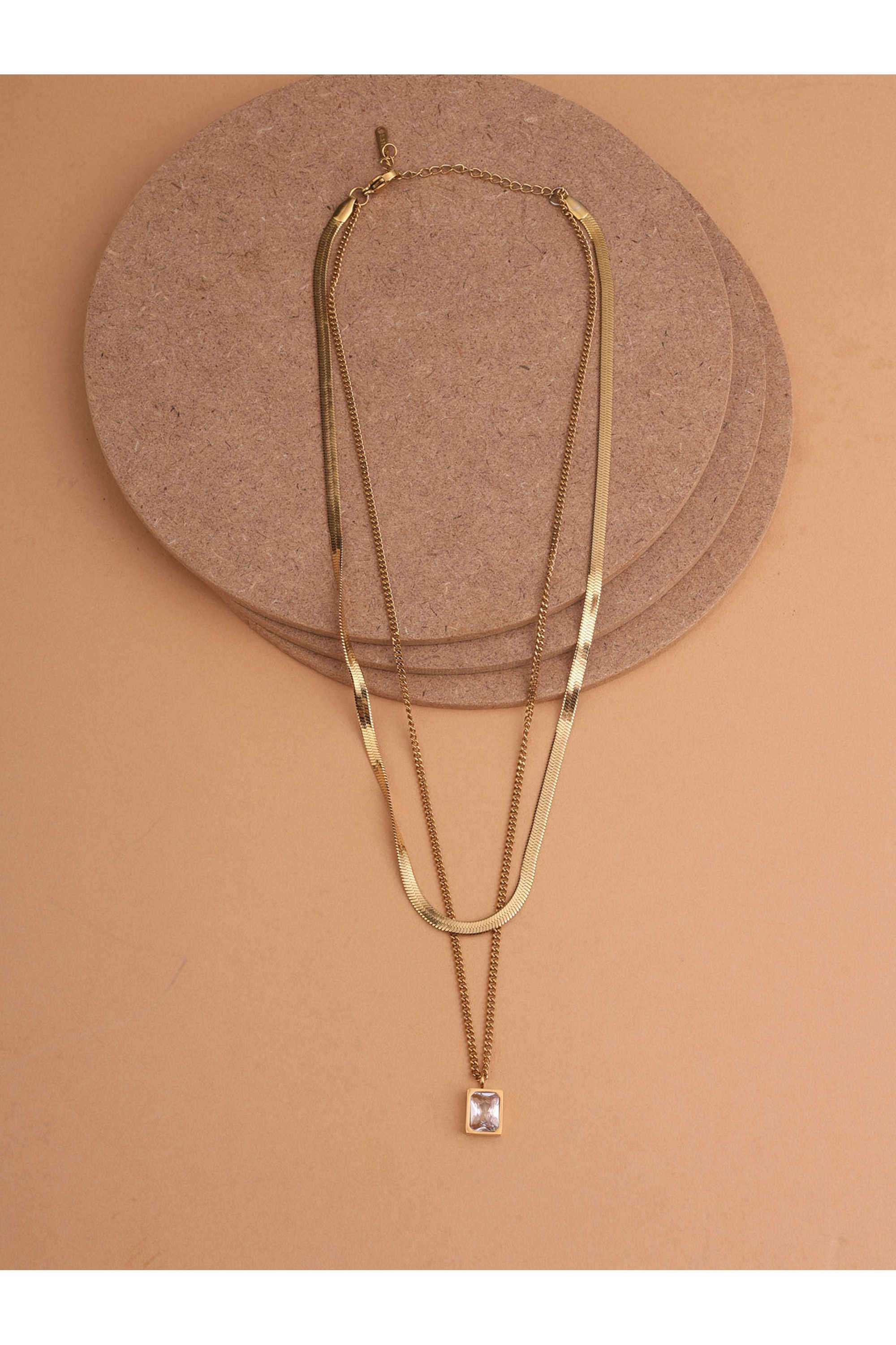 Square-Pendant-Layered-Necklace-for-Women---Waterproof-&-Anti-Tarnish