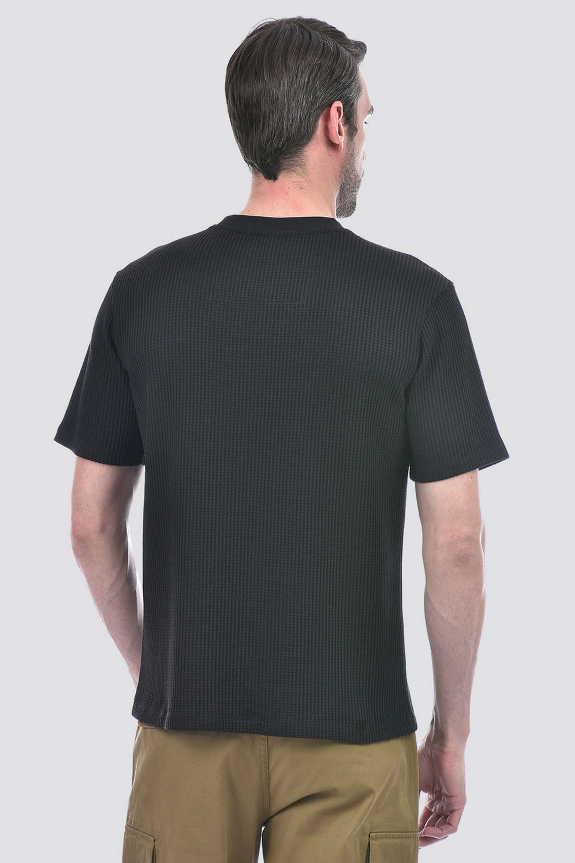 Solid-Cotton-Blend-Round-Neck-Men-s-T-Shirt