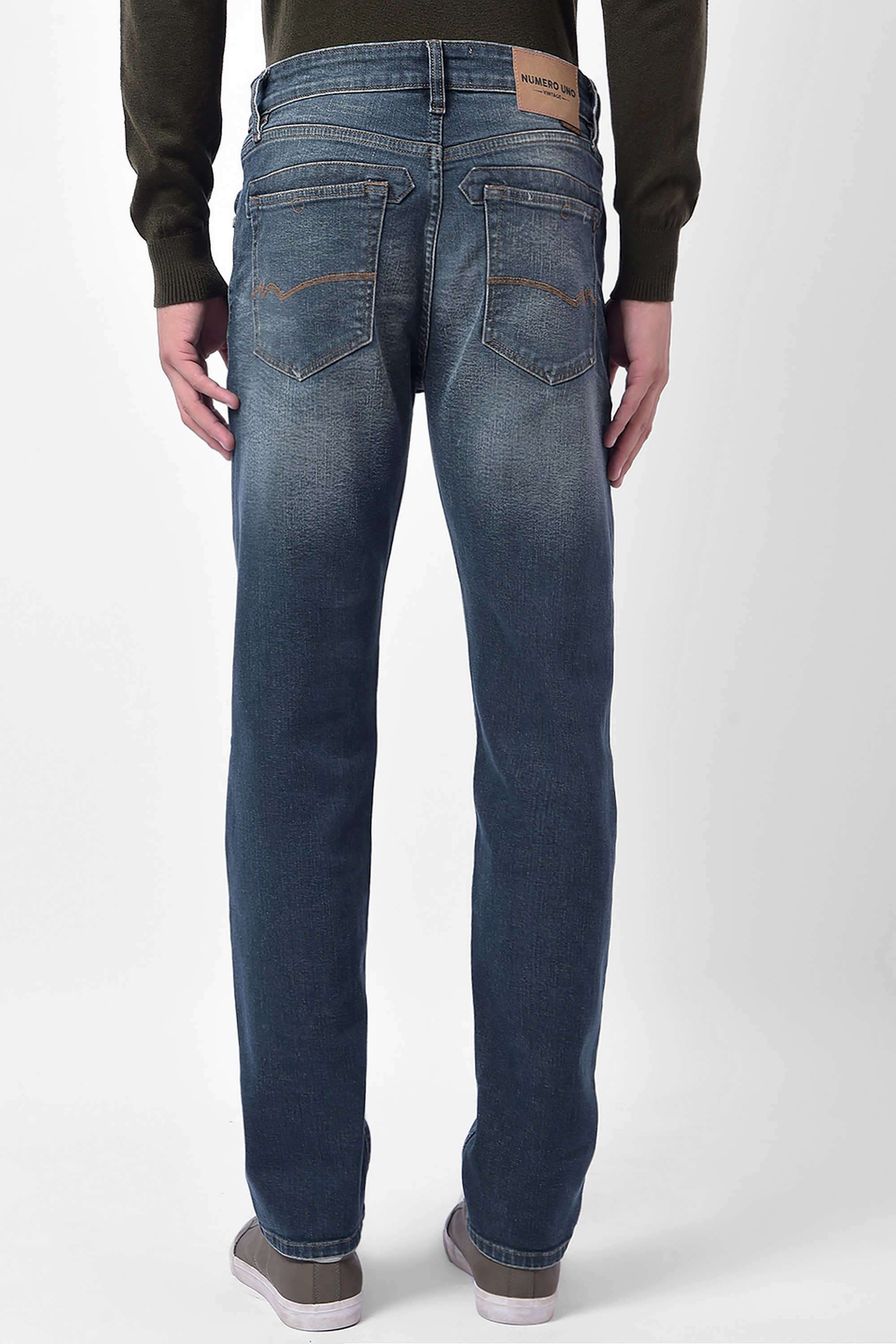 Light-Wash-Cotton-Blend-Slim-Fit-Men-s-Jeans