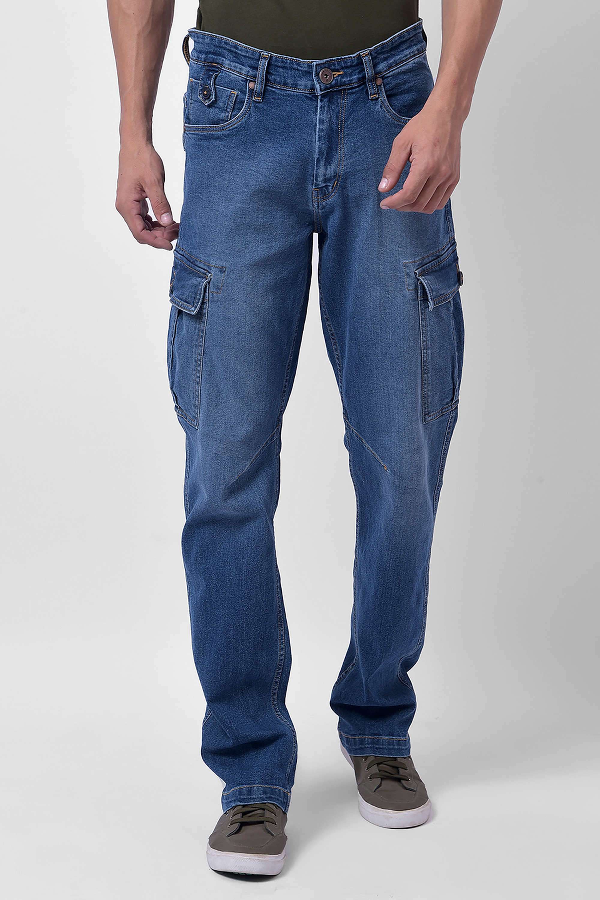 Light-Wash-Cotton-Blend-Straight-Fit-Men-s-Jeans