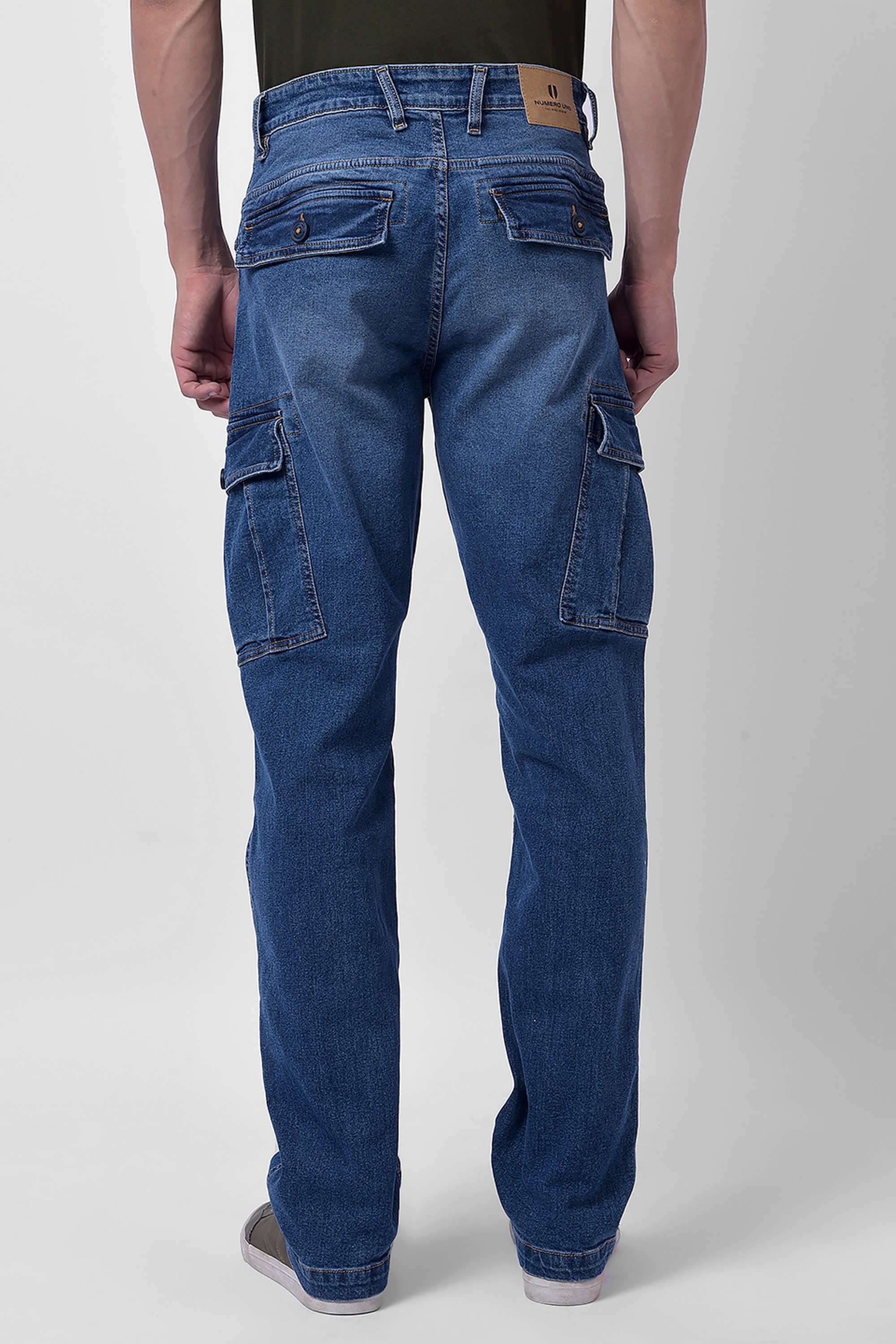 Light-Wash-Cotton-Blend-Straight-Fit-Men-s-Jeans