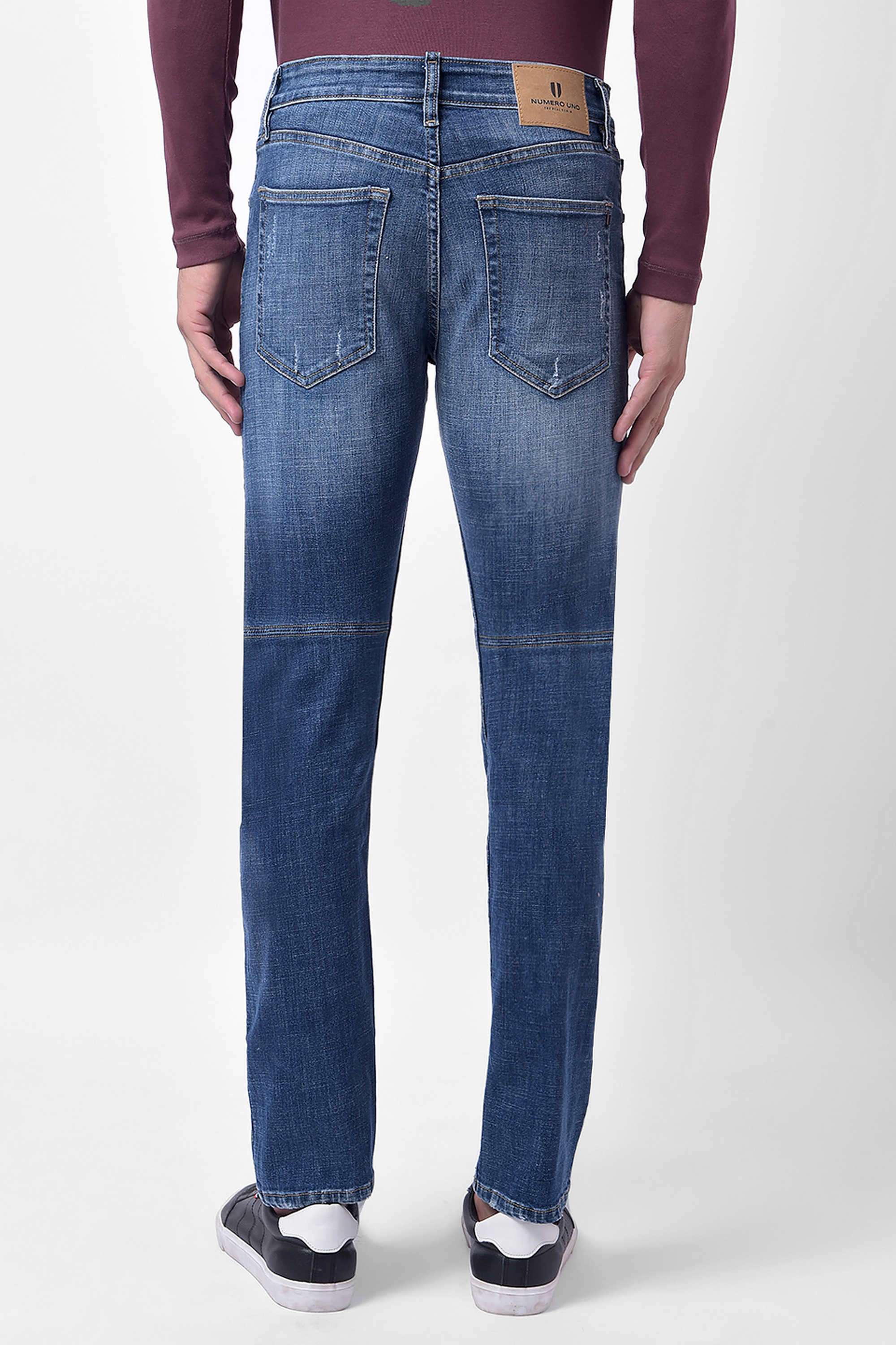 Light-Wash-Cotton-Blend-Tapered-Fit-Men-s-Jeans