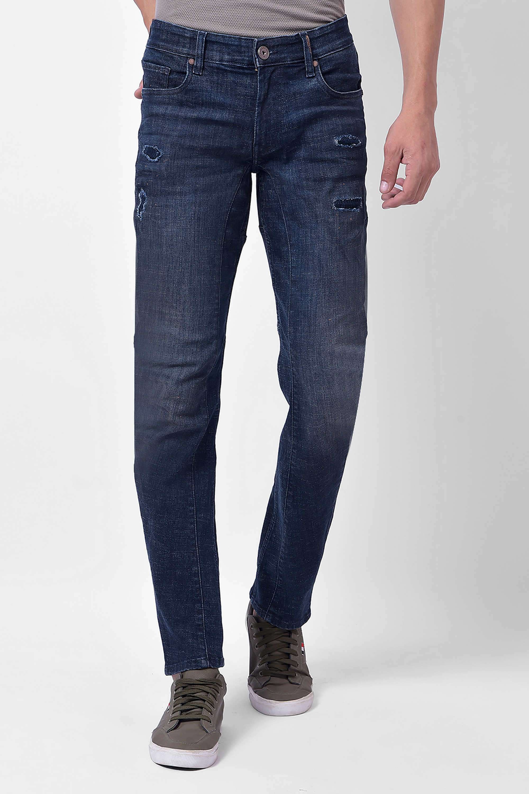Dark-Wash-Cotton-Blend-Tapered-Fit-Men-s-Jeans