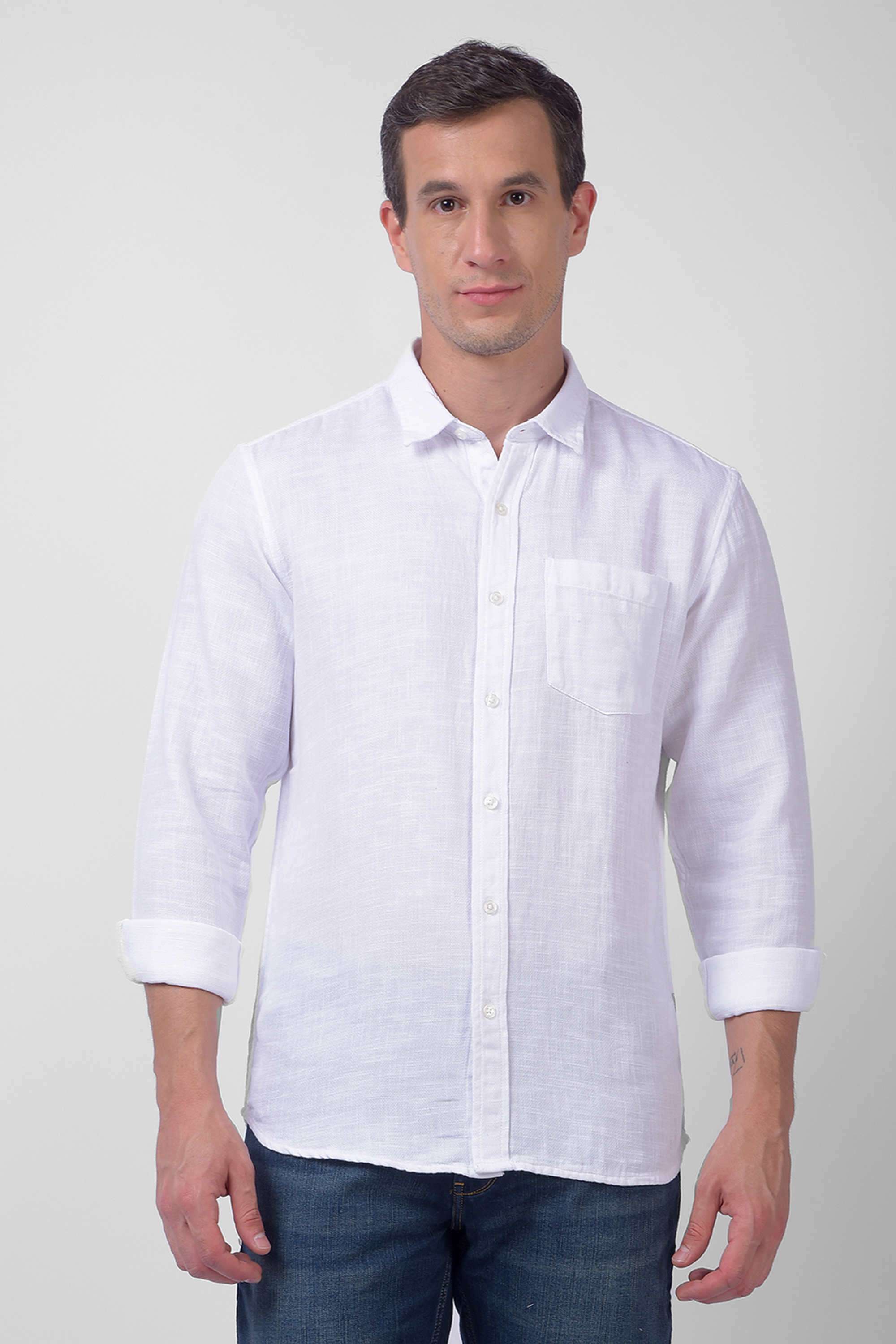Solid-Cotton-Regular-Fit-Men-s-Casual-Shirt