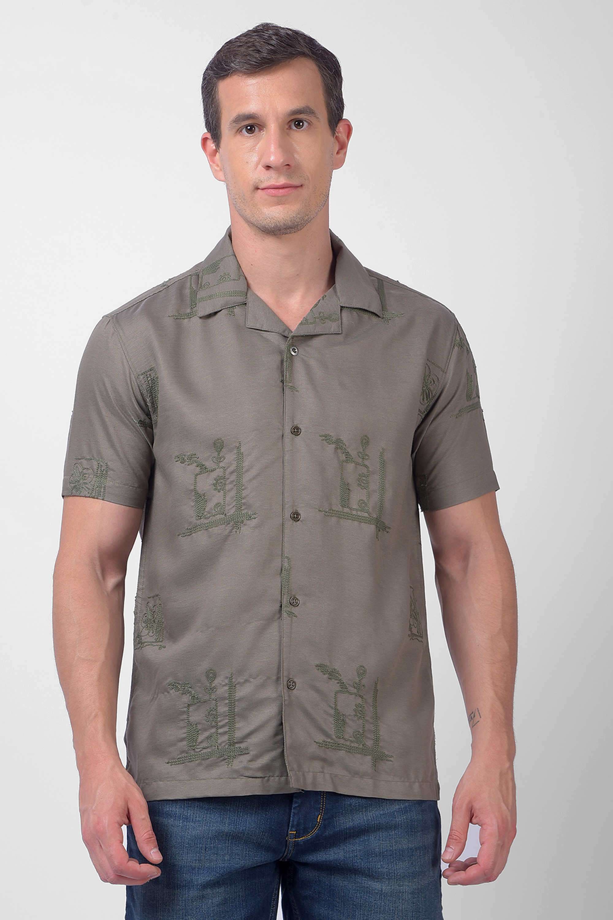 Solid-Viscose-Regular-Fit-Men-s-Casual-Shirt