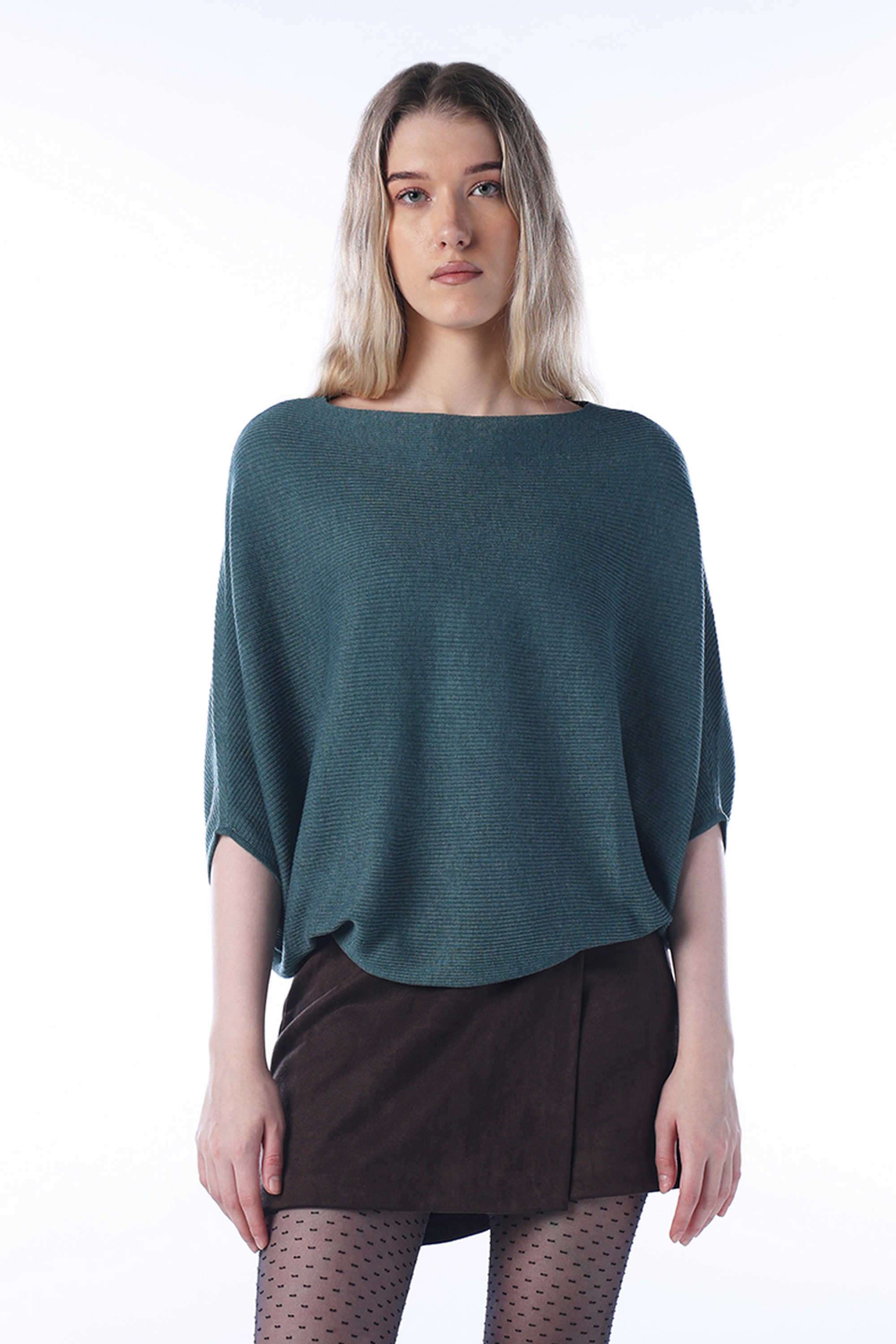 Solid-Boat-Neck-Polyester-Women-s-Casual-Wear-Pullover