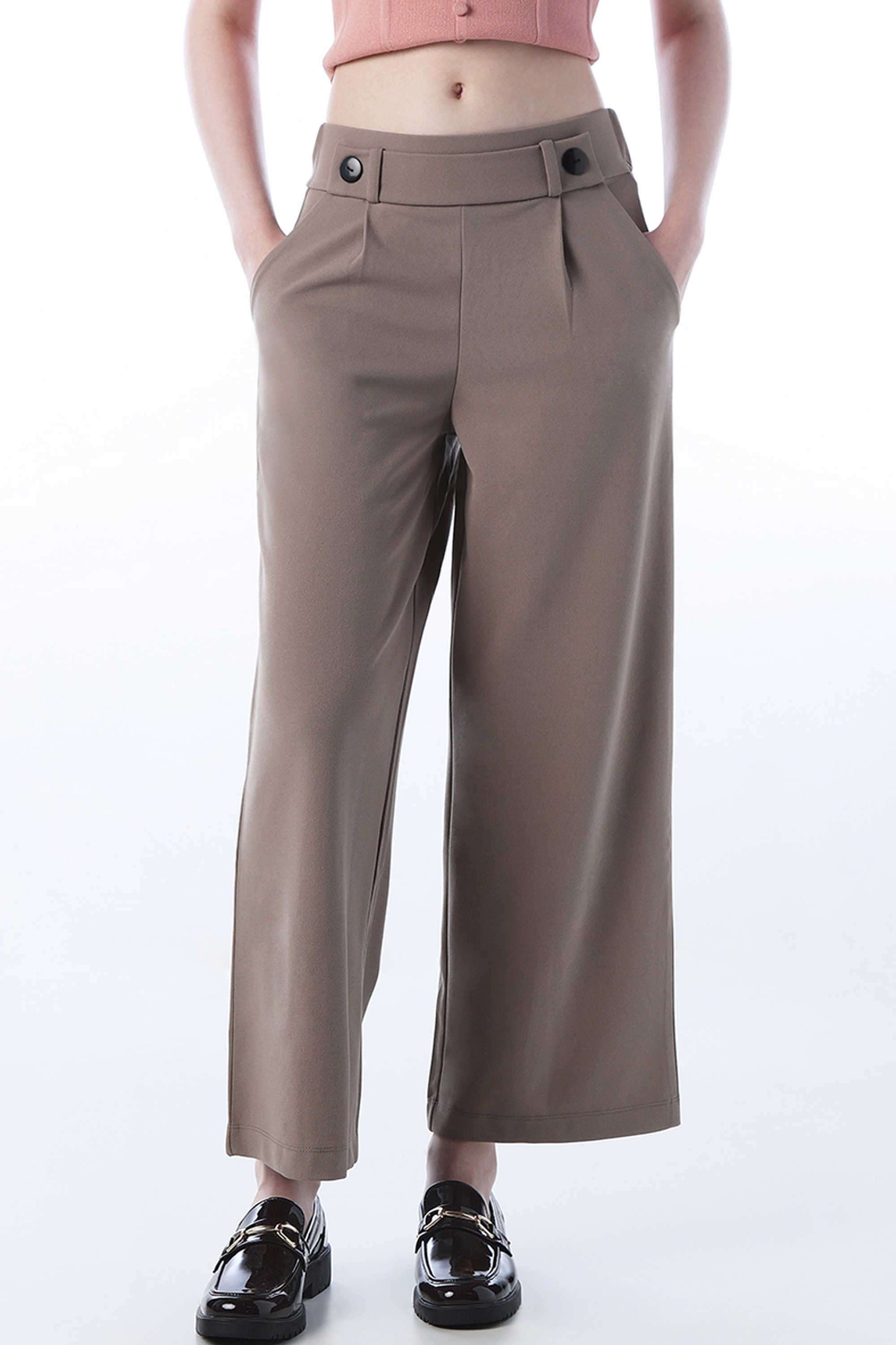 Solid-Regular-Fit-Polyester-Women-s-Casual-Wear-Pants