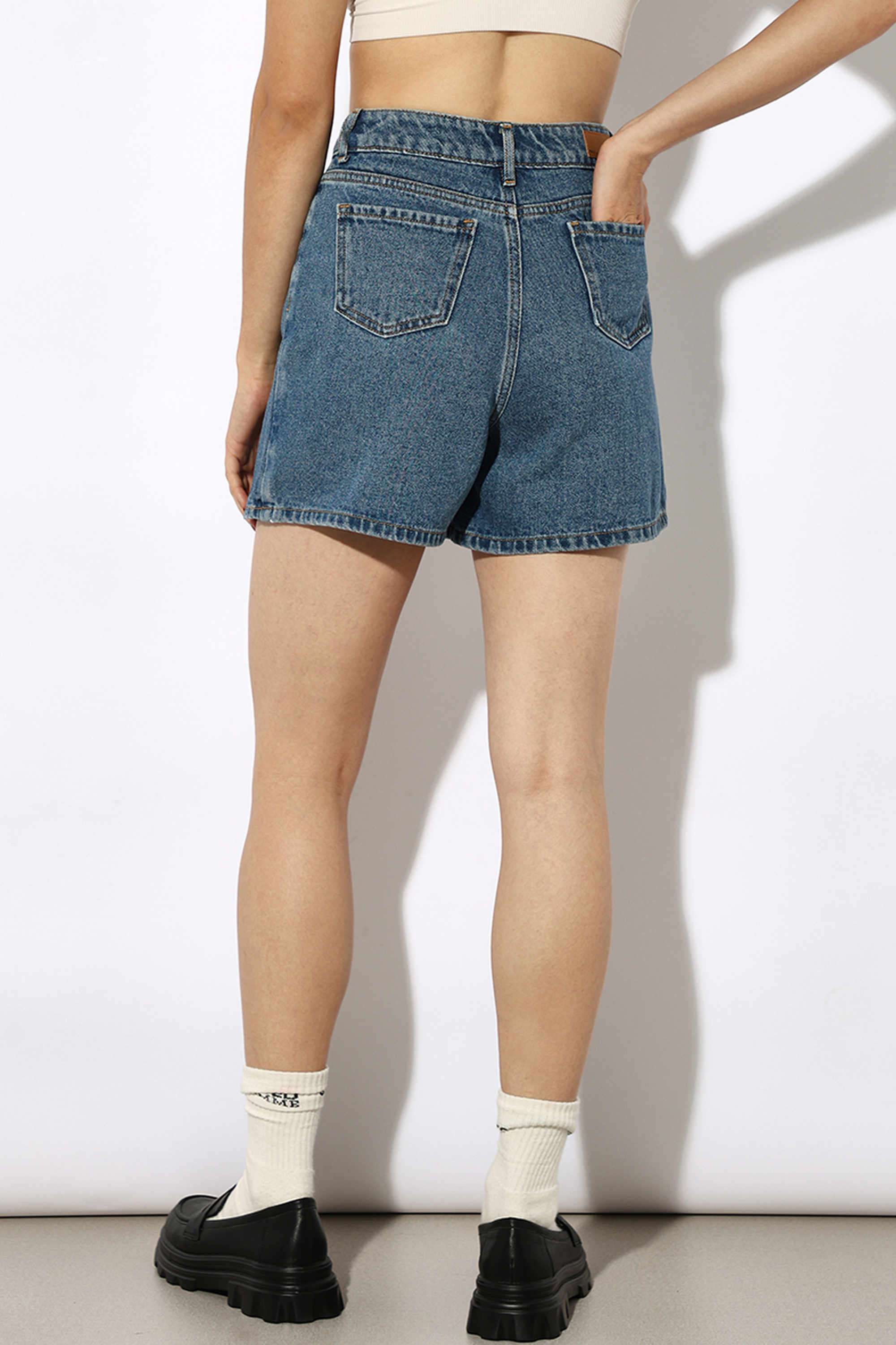 Solid-Cotton-Women-s-Casual-Wear-Skorts