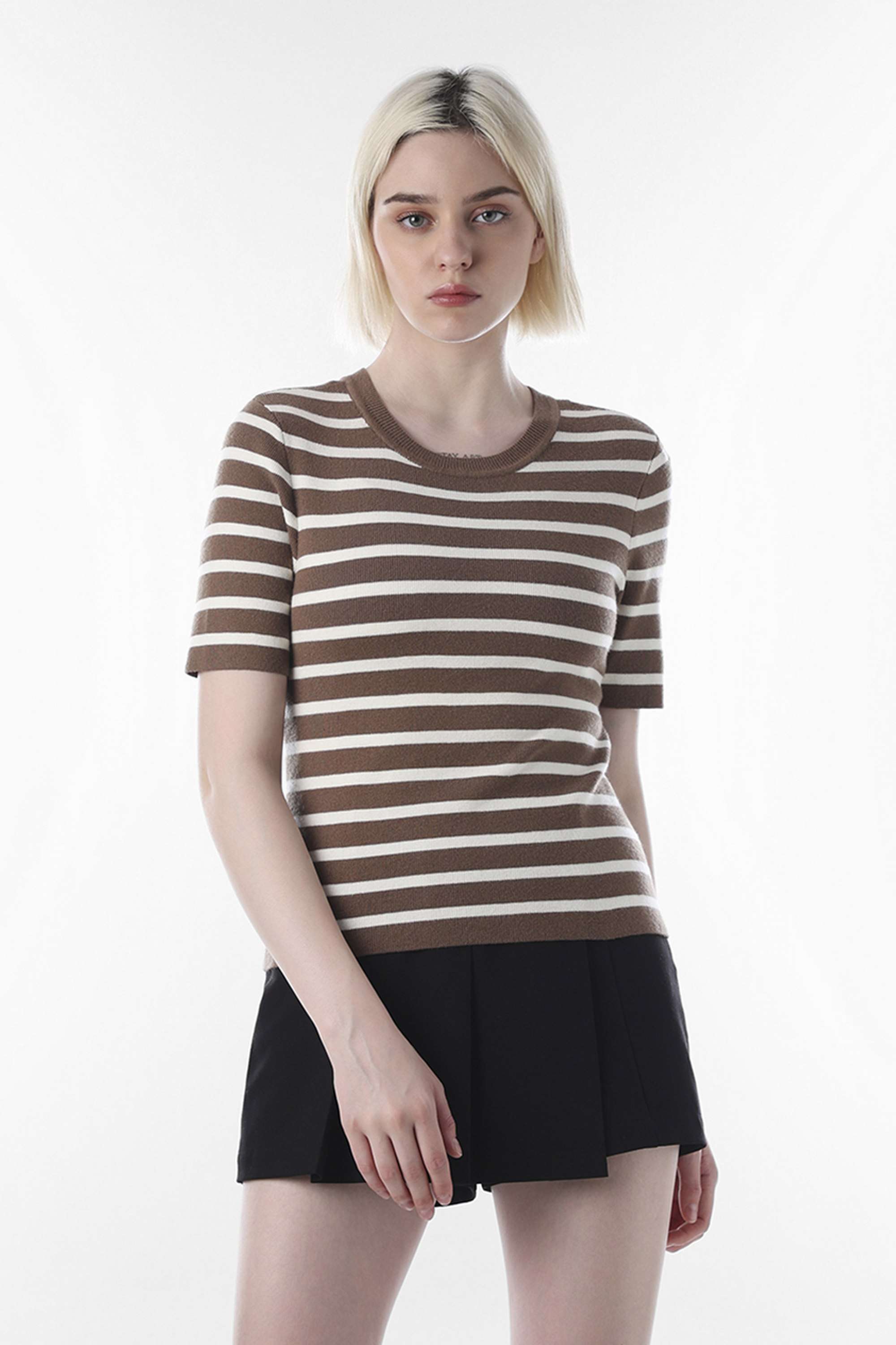 Stripes-Round-Neck-Viscose-Women-Casual-Wear-Pullover