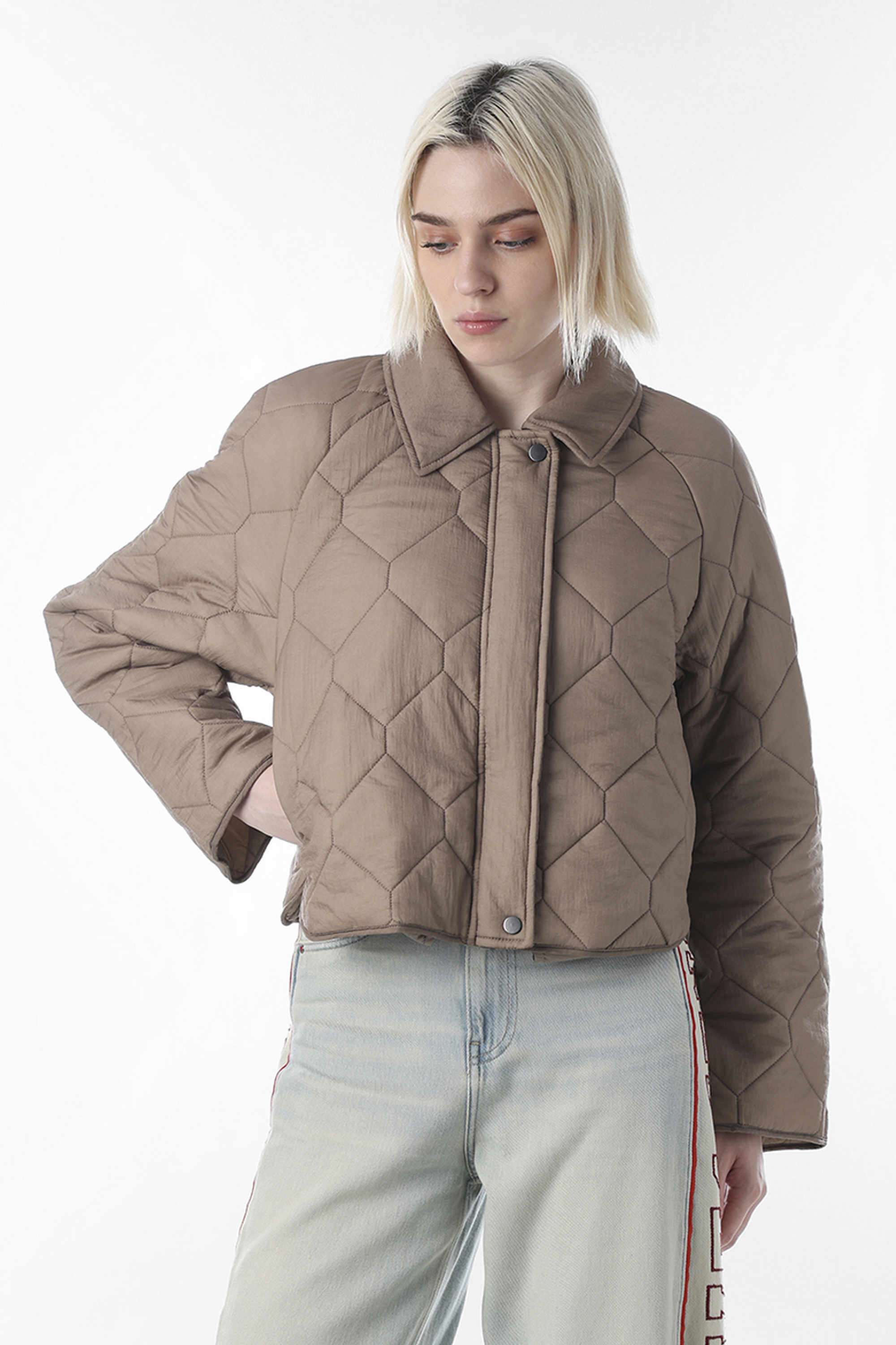 Solid-Collared-Nylon-Women-s-Casual-Wear-Jacket