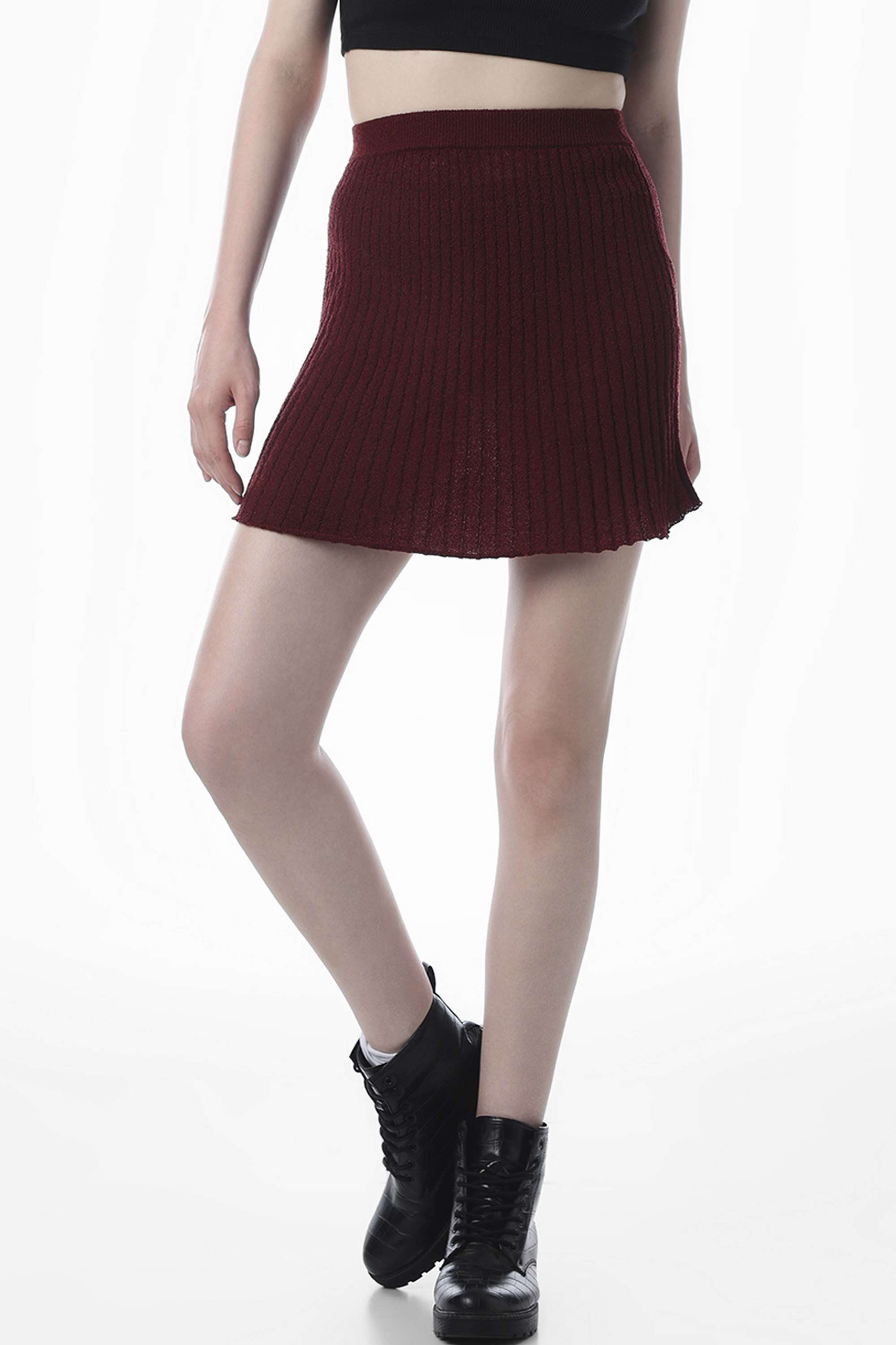 Regular-Fit-Mini-Polyester-Women-s-Casual-Wear-Skirt