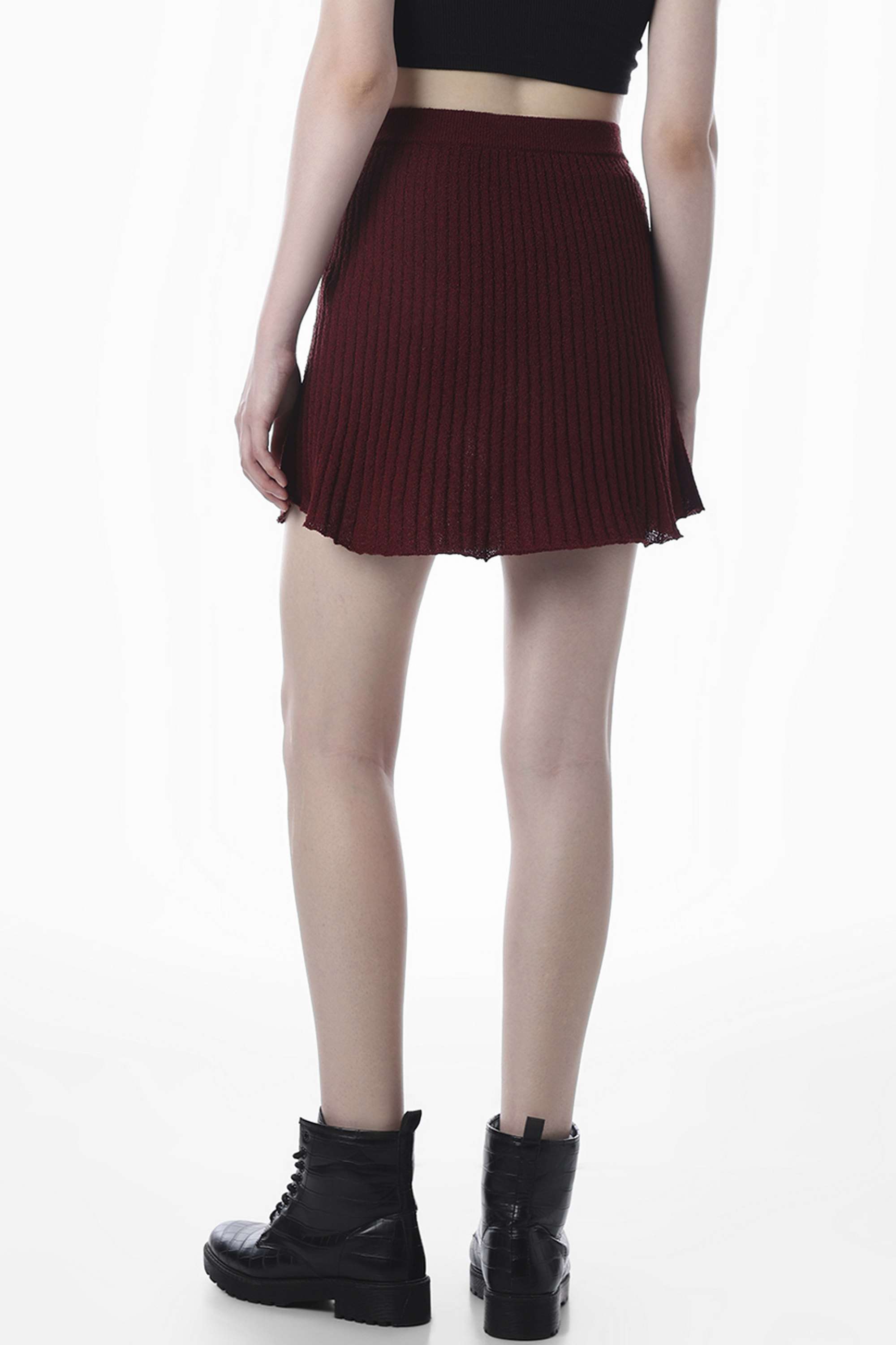 Regular-Fit-Mini-Polyester-Women-s-Casual-Wear-Skirt