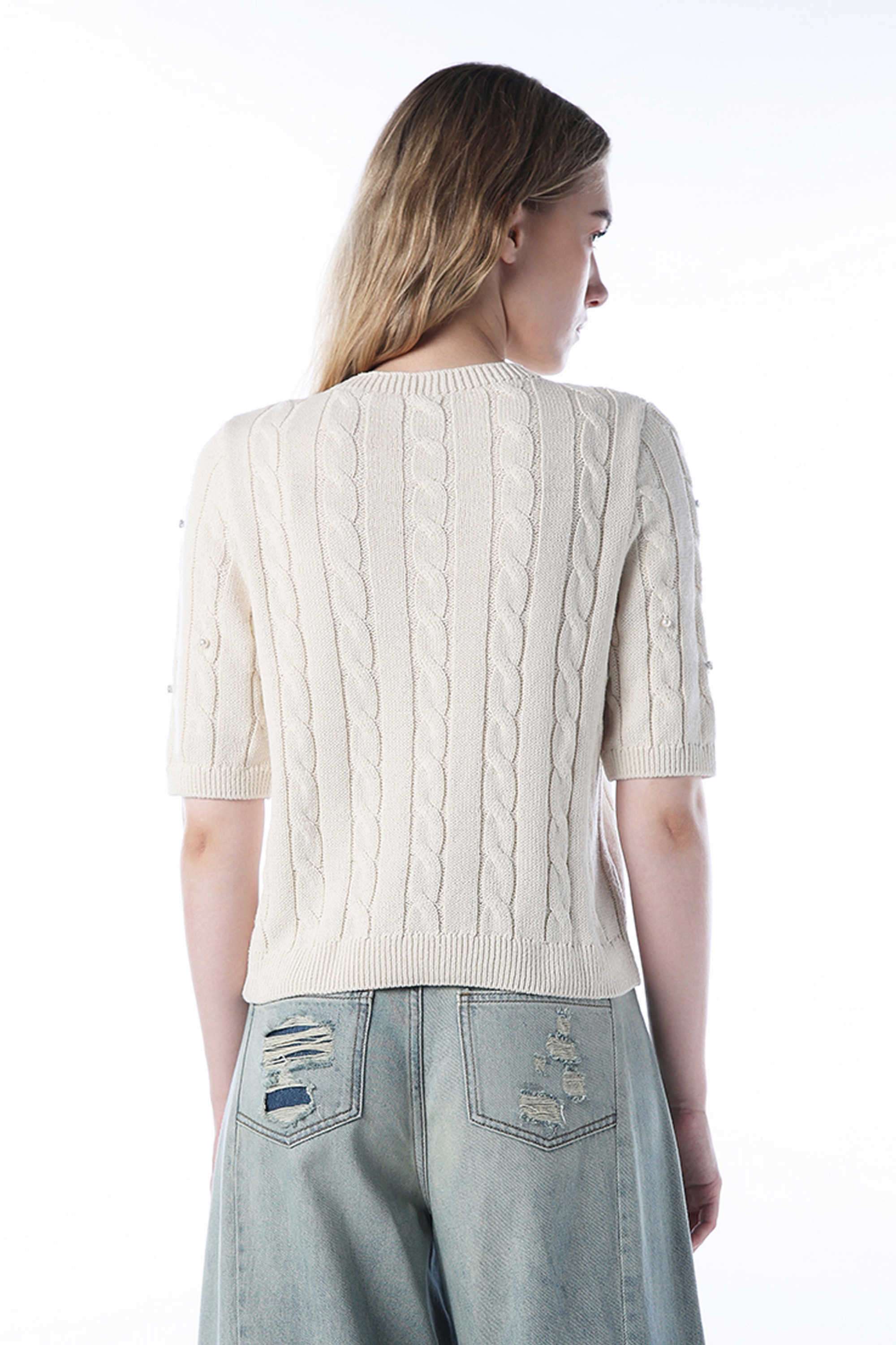 Textured-Round-Neck-Cotton-Women-s-Party-Wear-Pullover