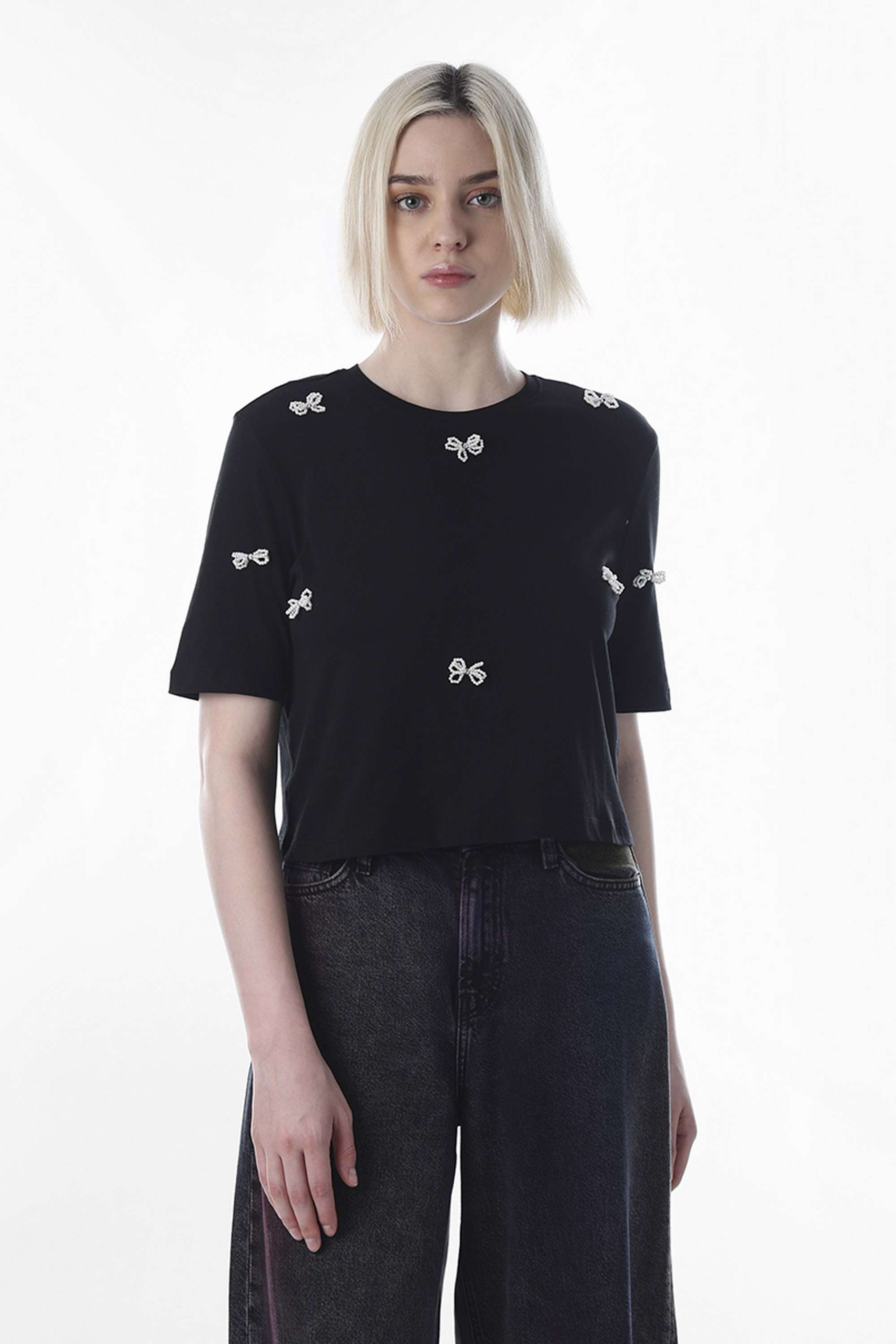 Solid-Cotton-Round-Neck-Women-s-T-Shirt