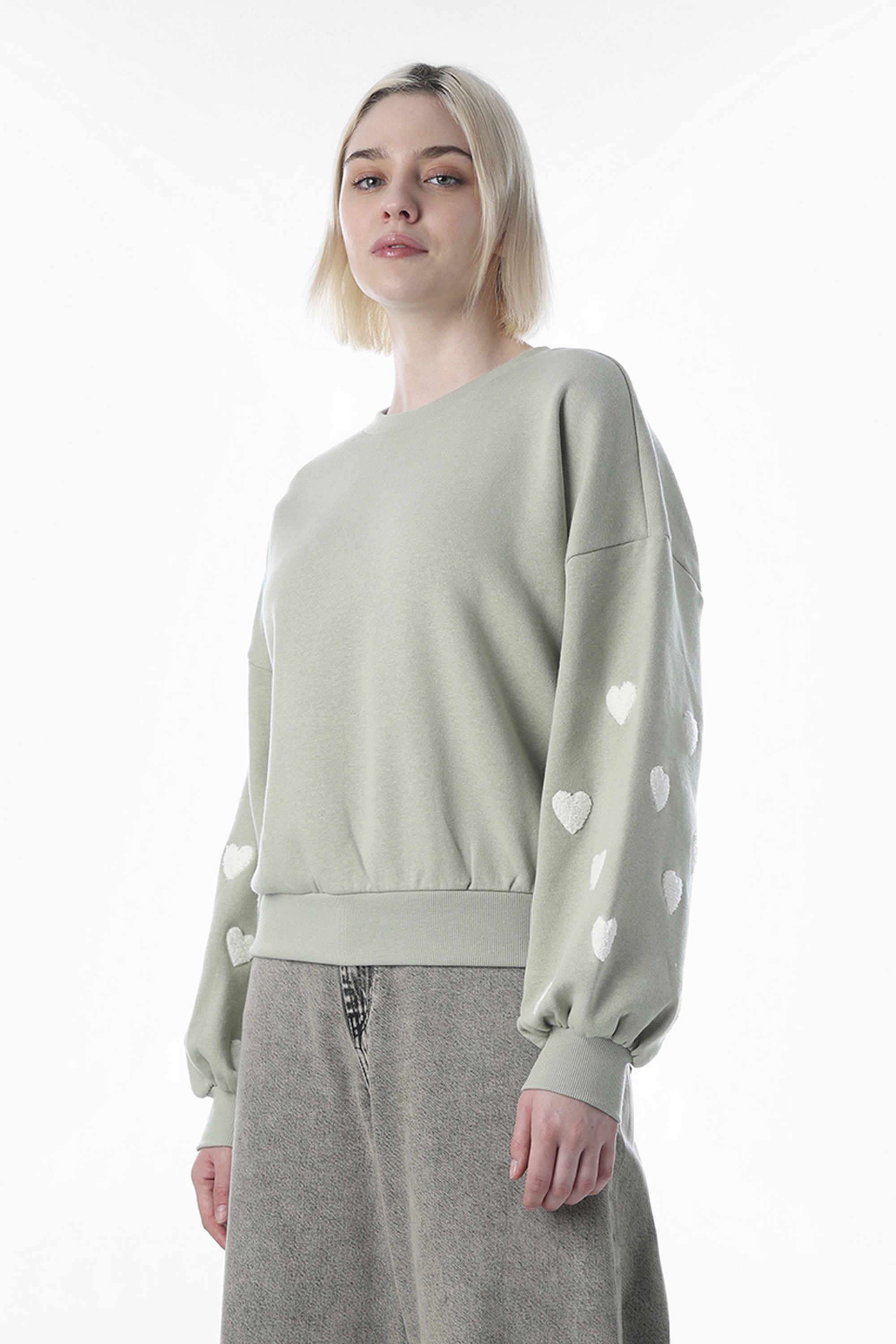 Solid-Cotton-Round-Neck-Women-s-Sweatshirt