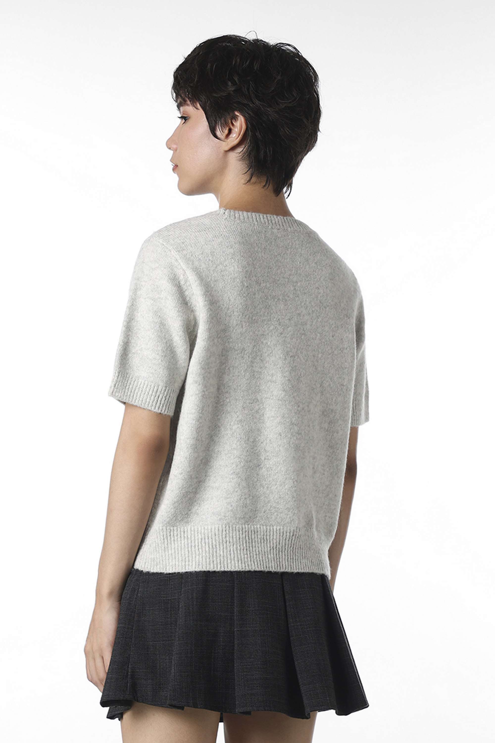 Solid-Round-Neck-Polyester-Women-Sweater