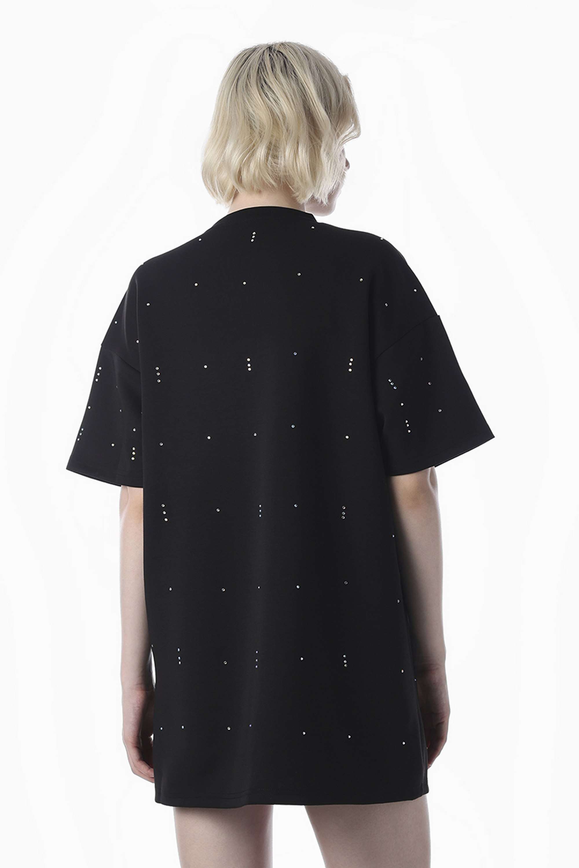 Embellished-Round-Neck-Polyester-Women-Dress