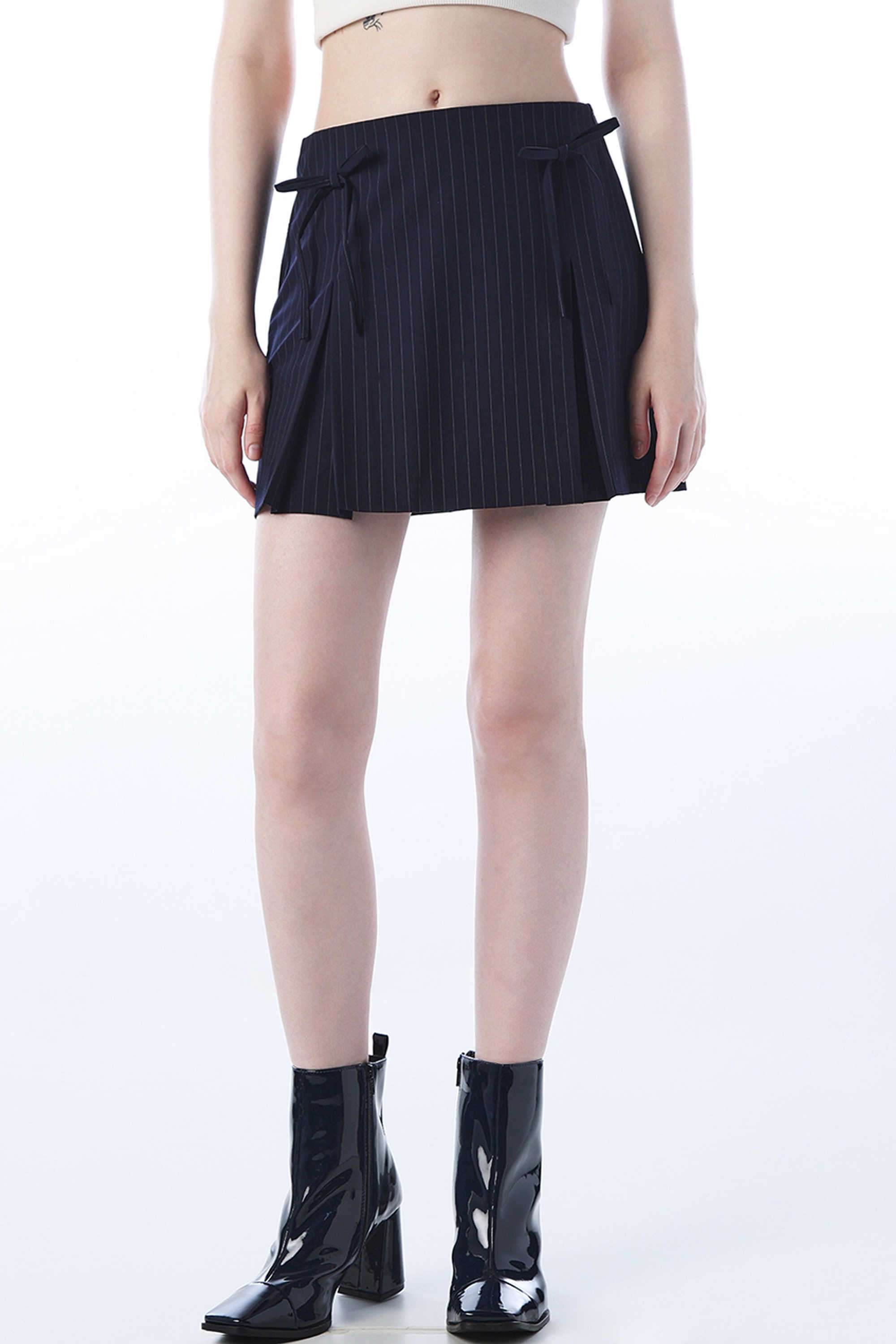 Stripes-Regular-Fit-Polyester-Women-s-Casual-Wear-Skirts