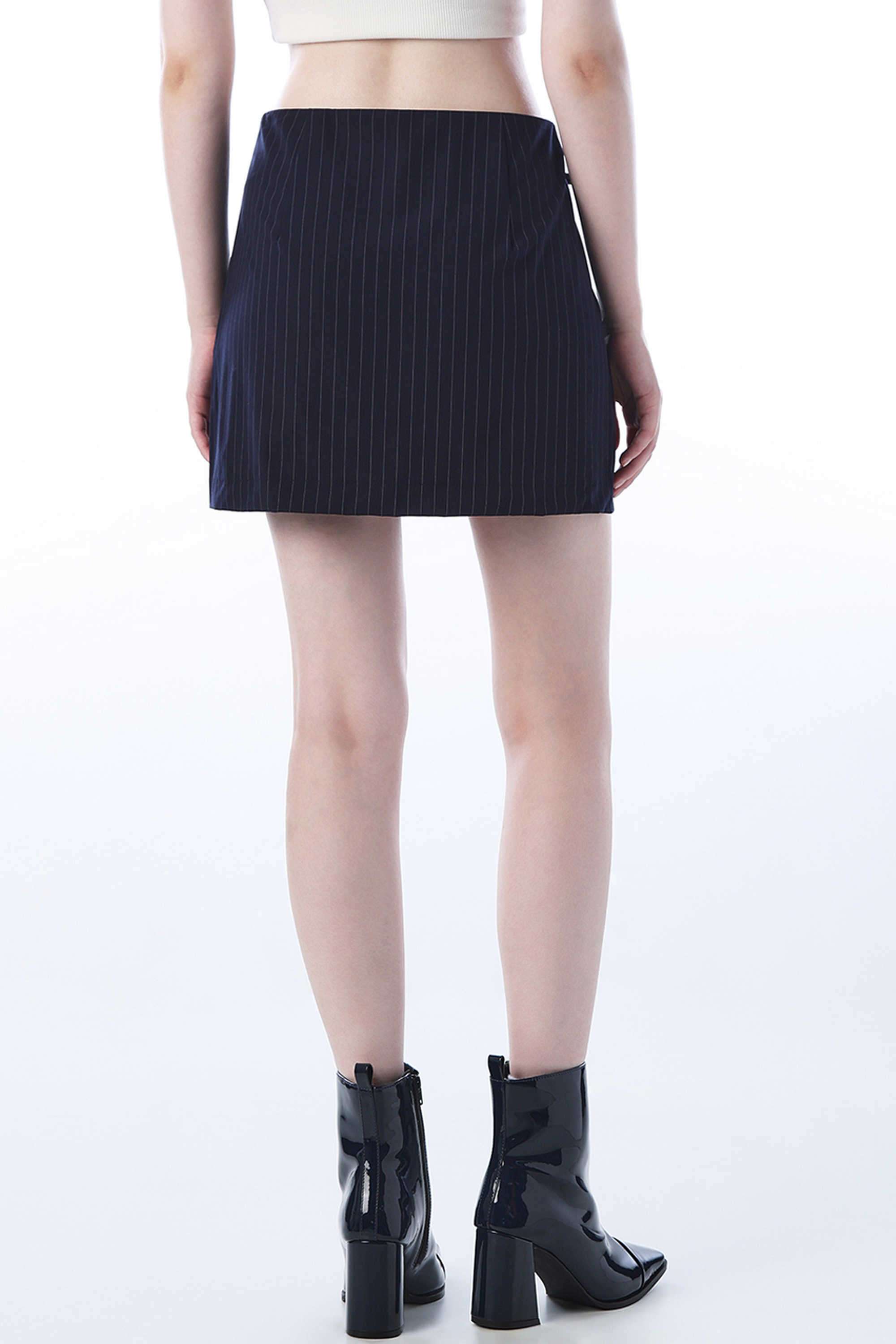 Stripes-Regular-Fit-Polyester-Women-s-Casual-Wear-Skirts