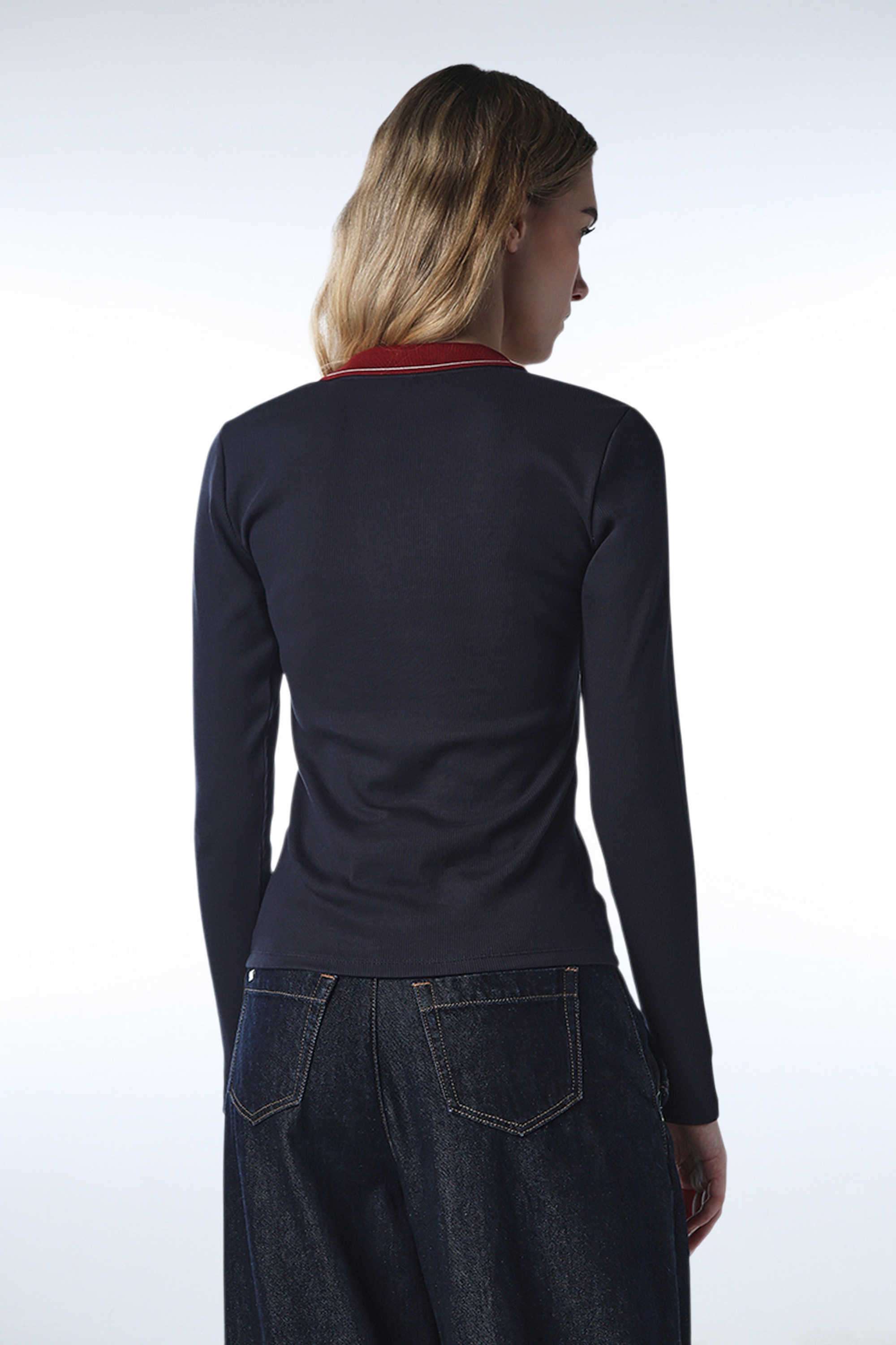 Solid-Cotton-Collared-Women-s-T-Shirt