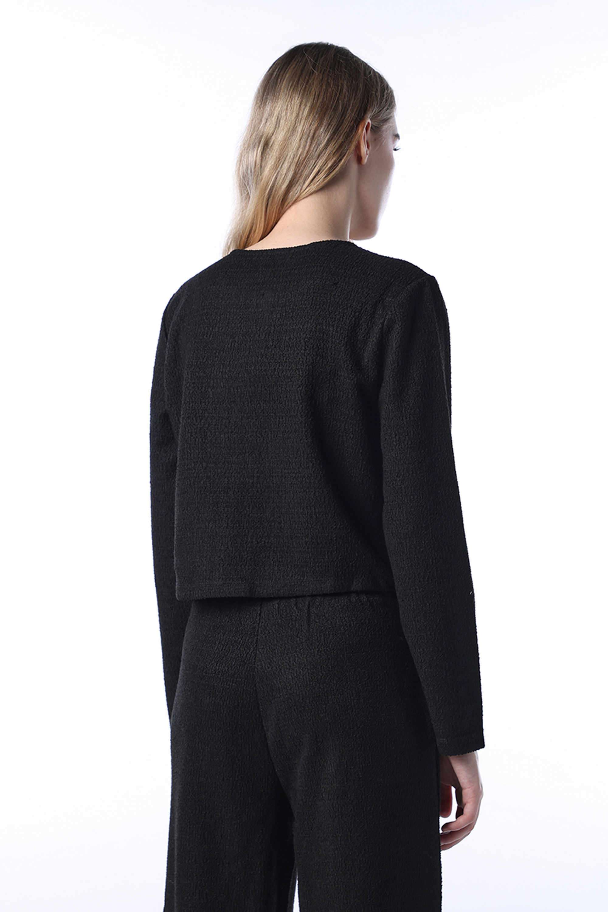 Solid-Round-Neck-Polyester-Women-s-Casual-Wear-Jacket