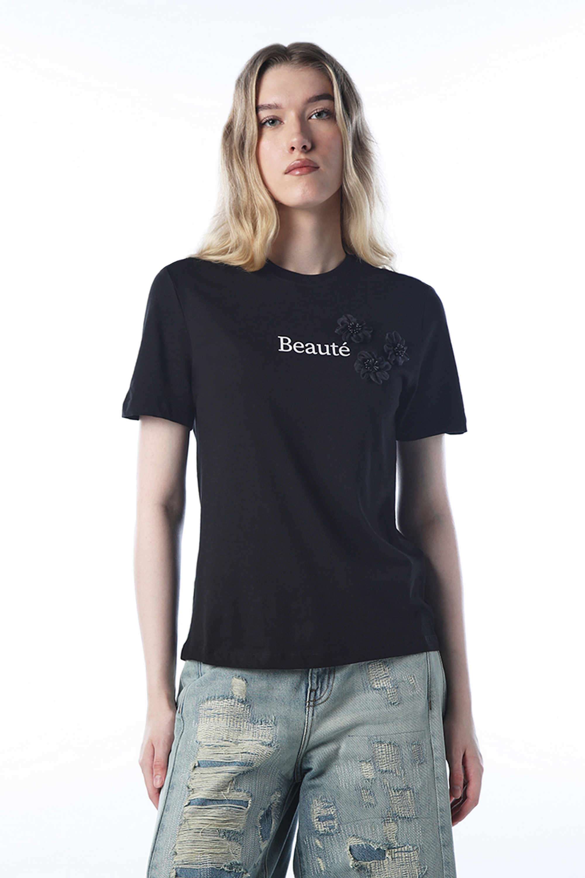 Typographic-Cotton-Round-Neck-Women-s-T-Shirt