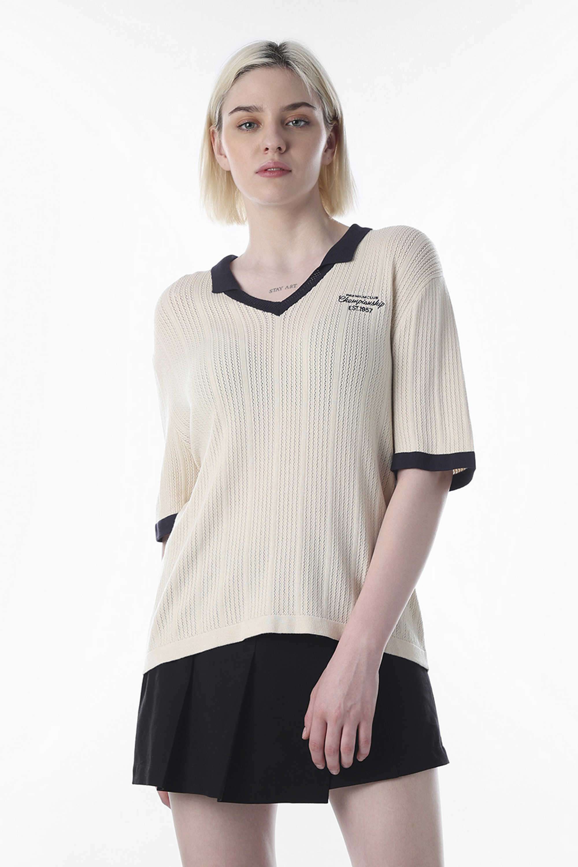 Textured-Collared-Viscose-Women-s-Casual-Wear-Pullover