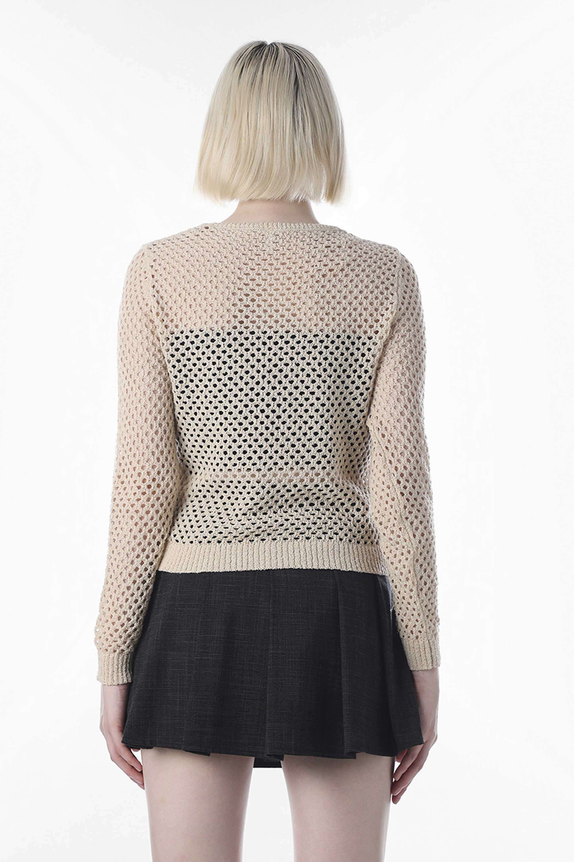 Textured-Round-Neck-Polyester-Women-s-Casual-Wear-Pullover