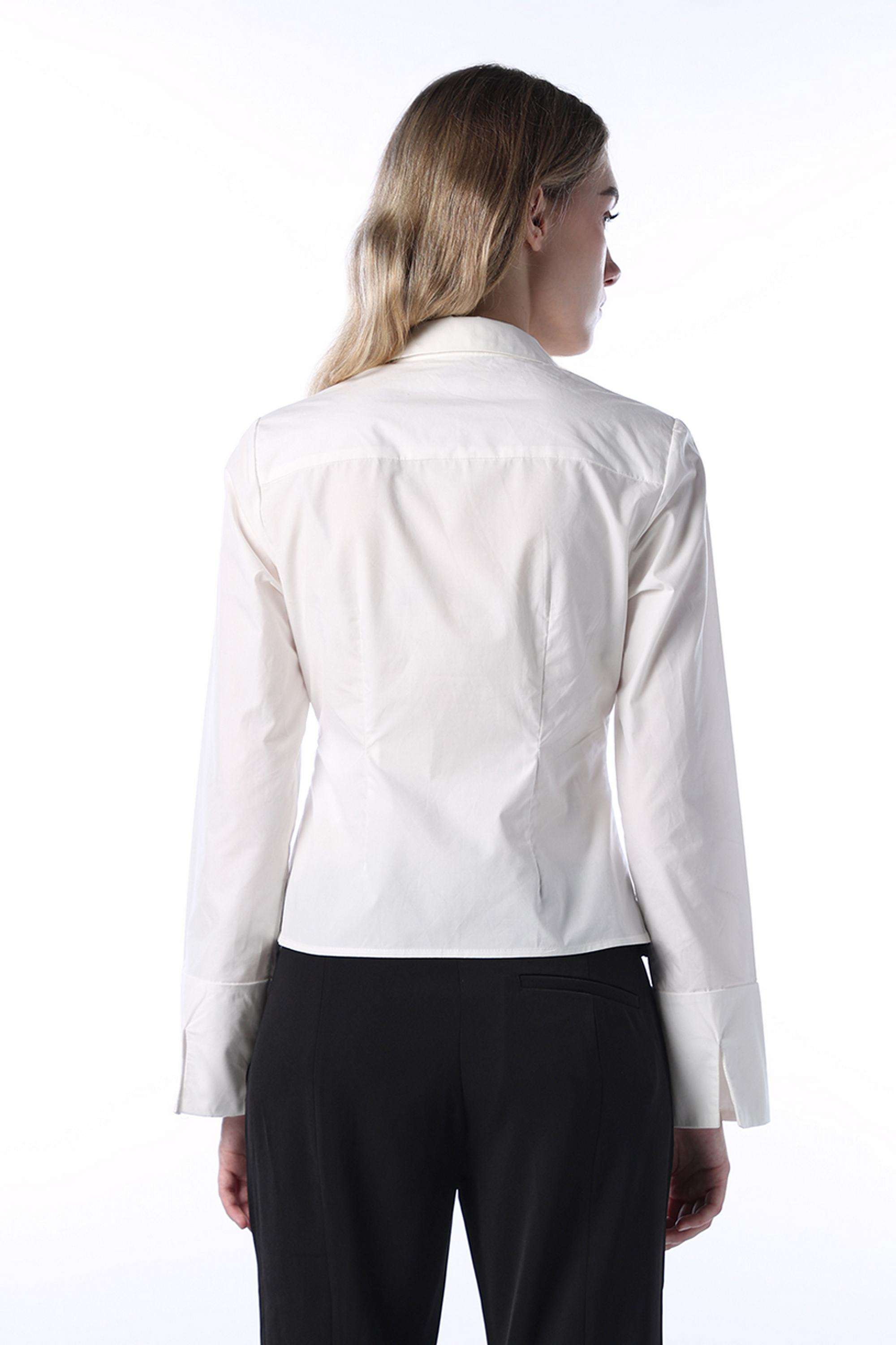 Solid-Cotton-Collared-Women-s-Shirt
