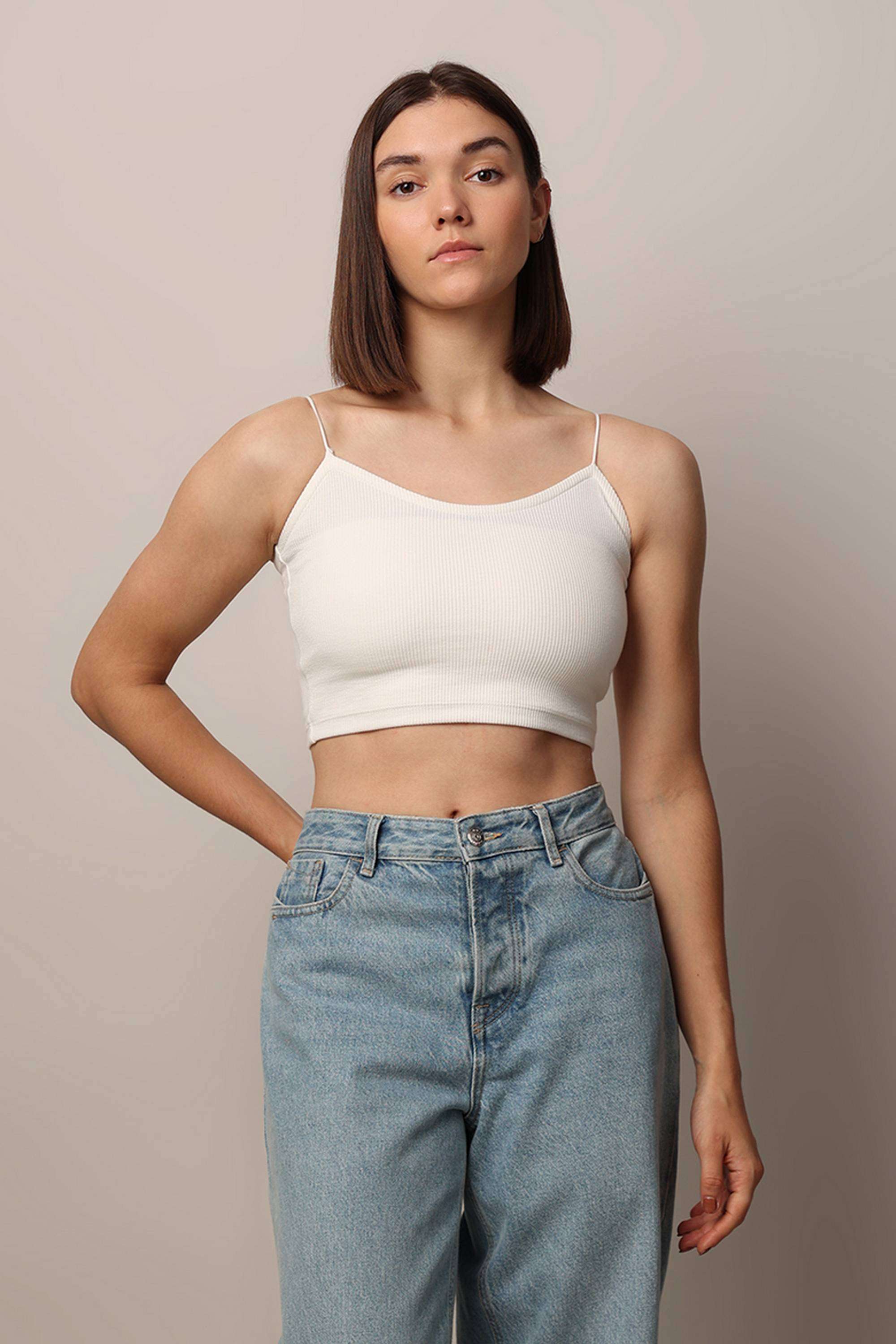Solid-Cotton-Square-Neck-Women-s-Top