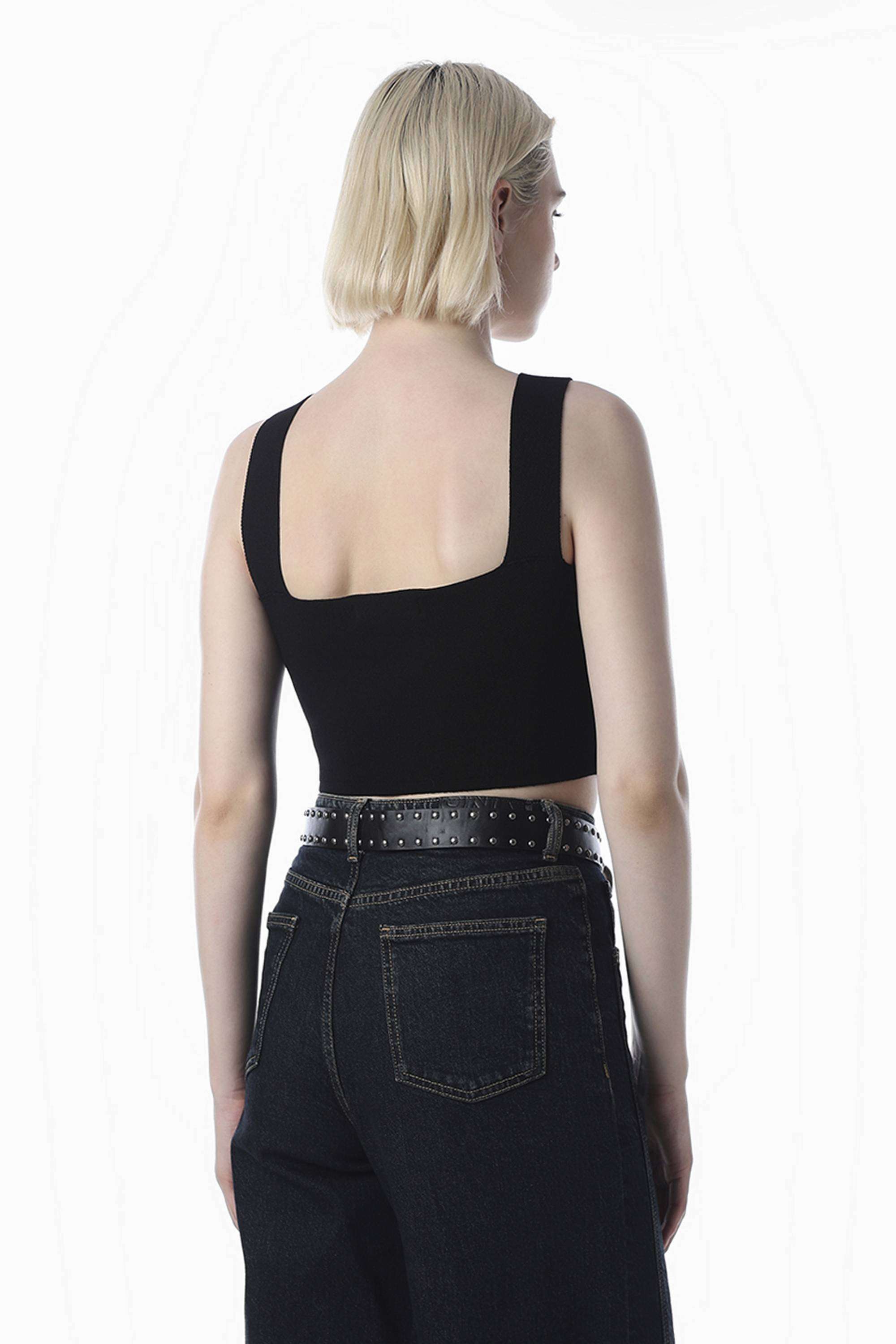 Solid-Viscose-Square-Neck-Women-s-Tank-Top