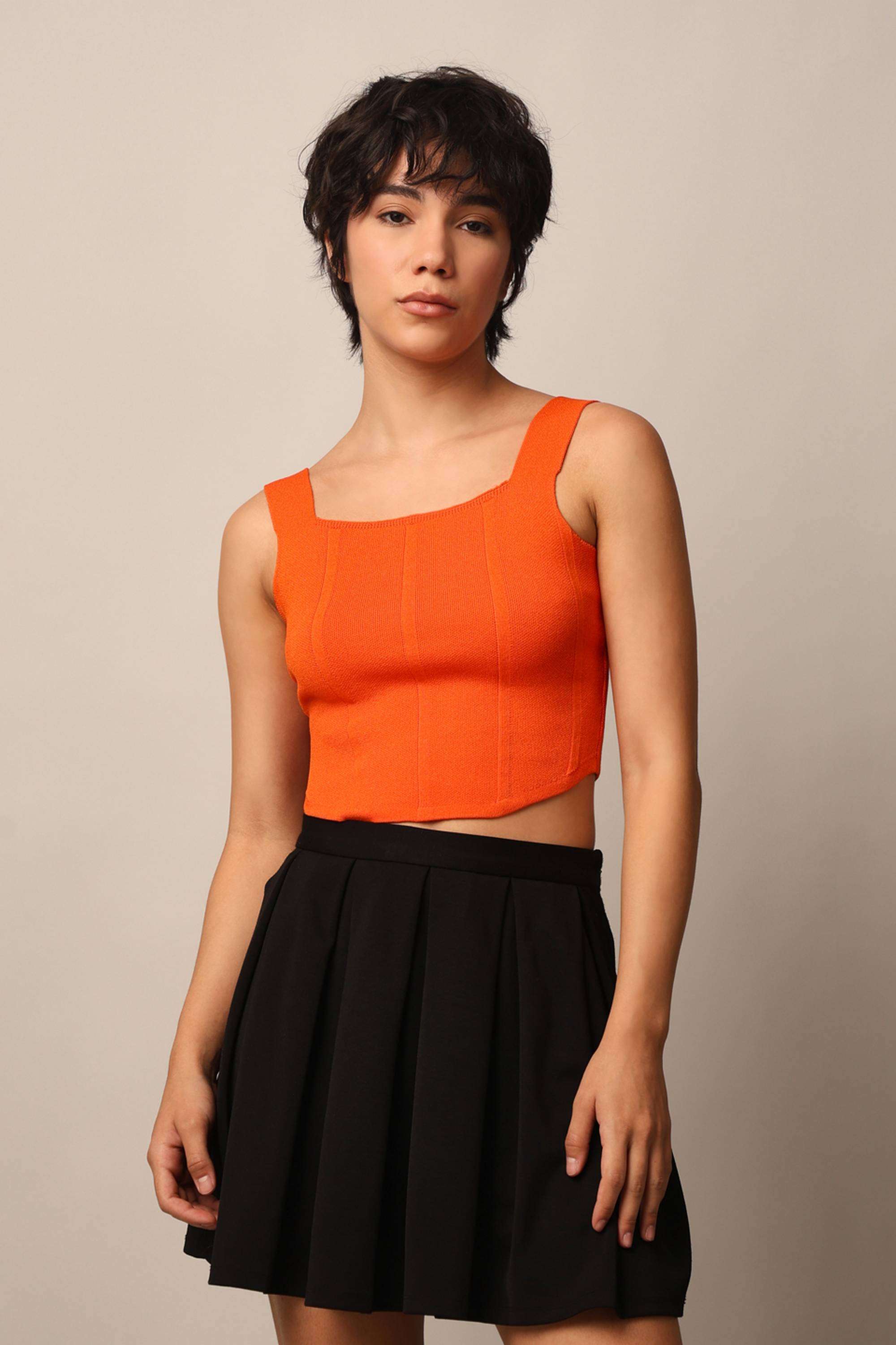 Solid-Viscose-Square-Neck-Women-s-Tank-Top