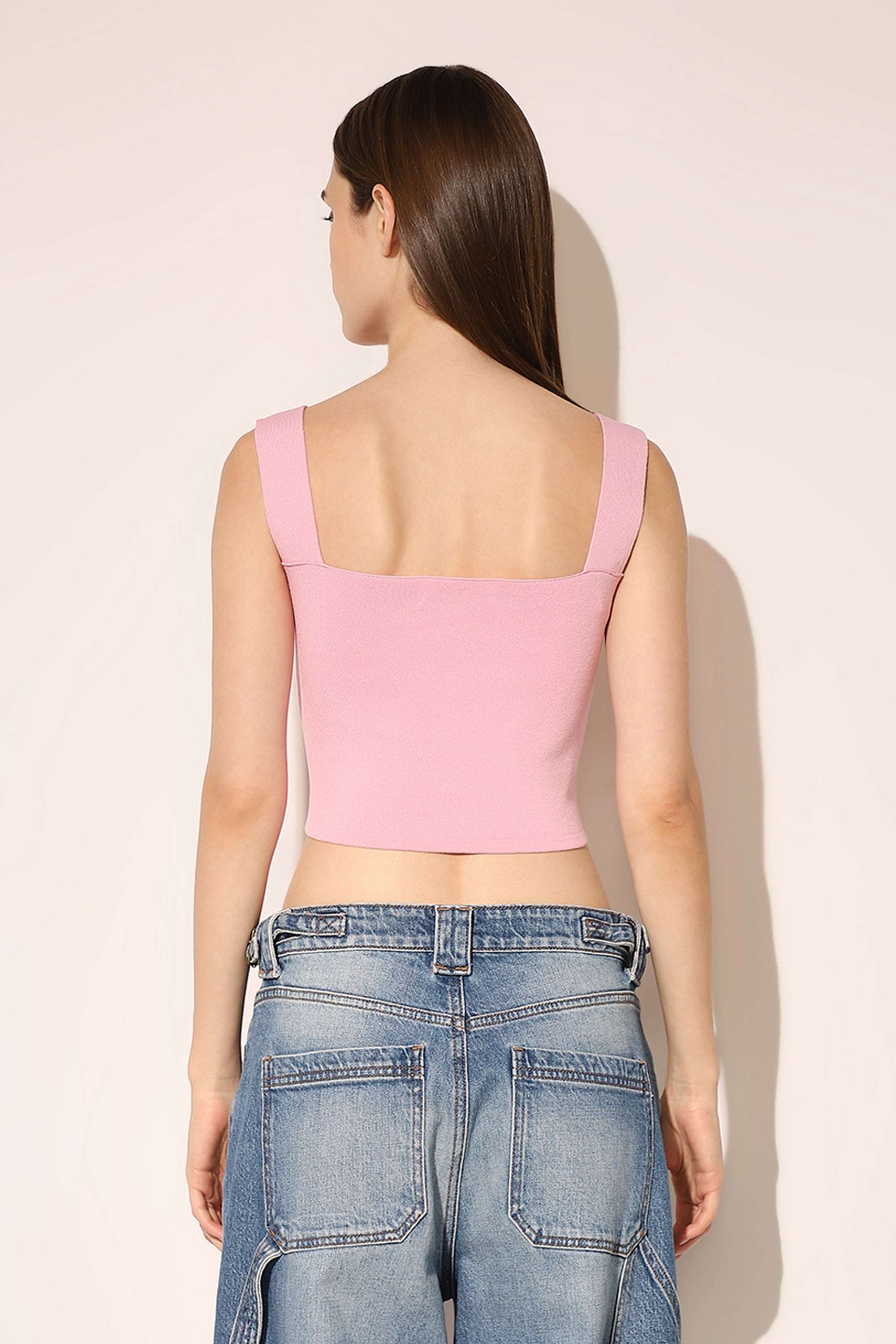 Embellished-Viscose-Square-Neck-Women-s-Tank-Top