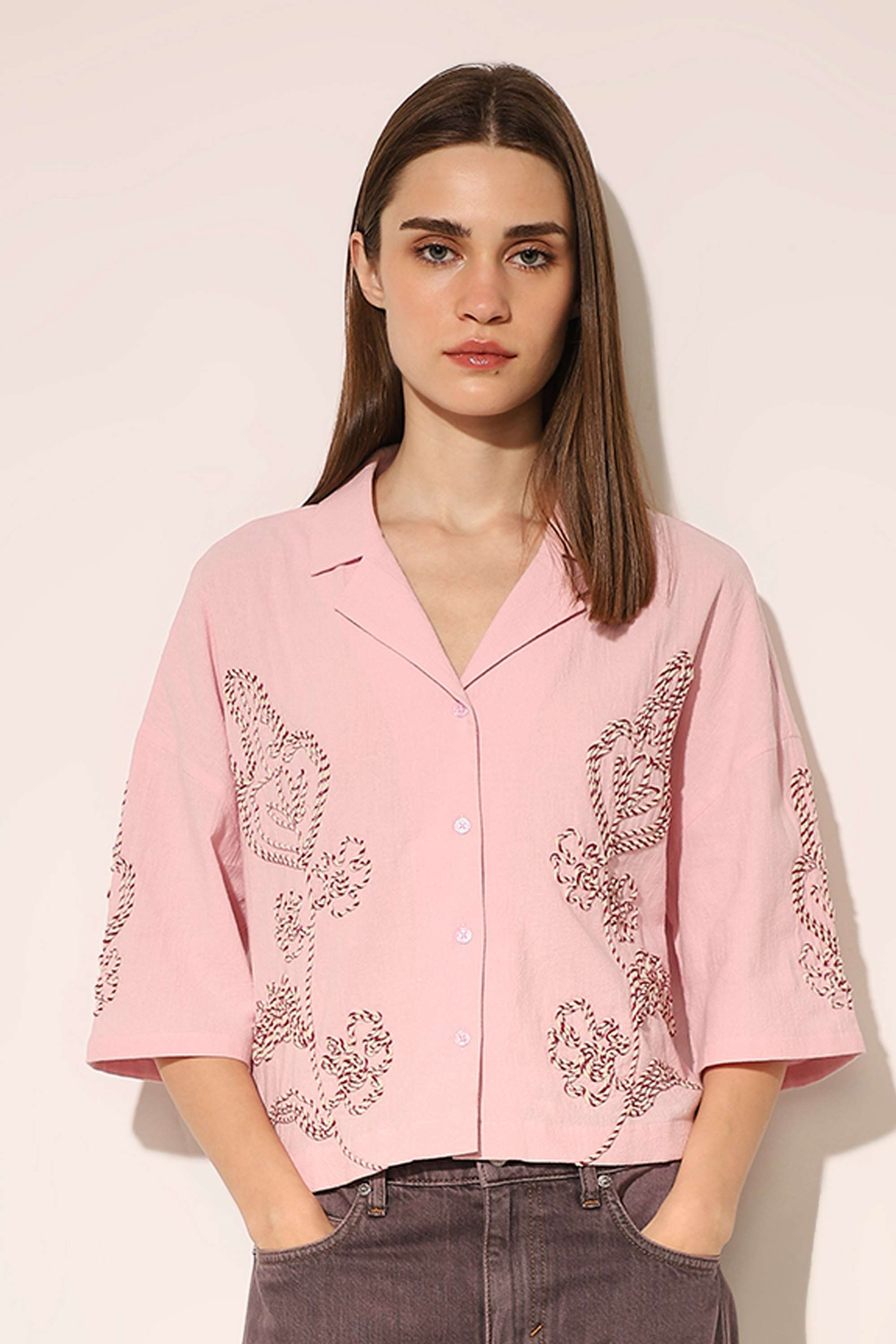 Embroidered-Cotton-Collared-Women-s-Shirt