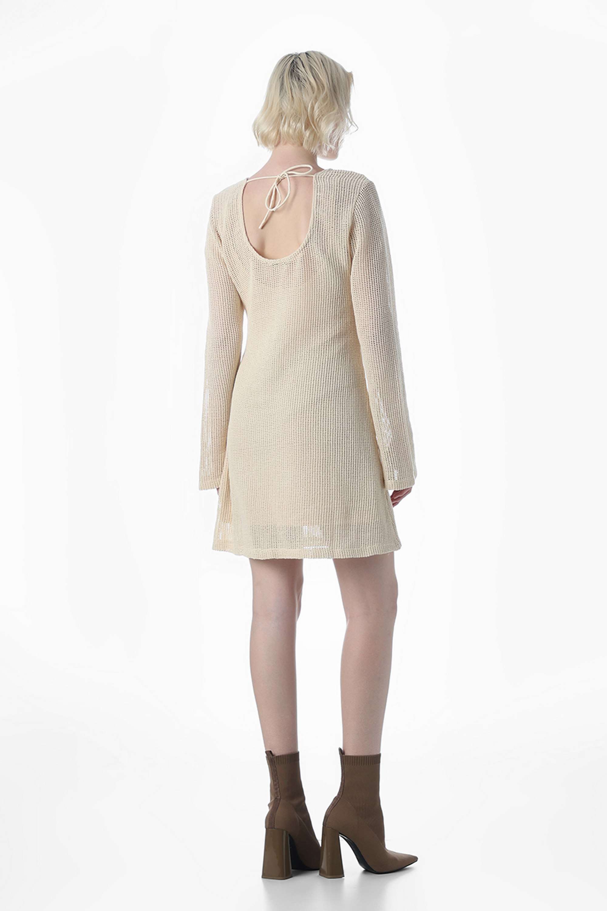 Embroidered-Round-Neck-Full-Sleeves-Polyester-Women-Dress