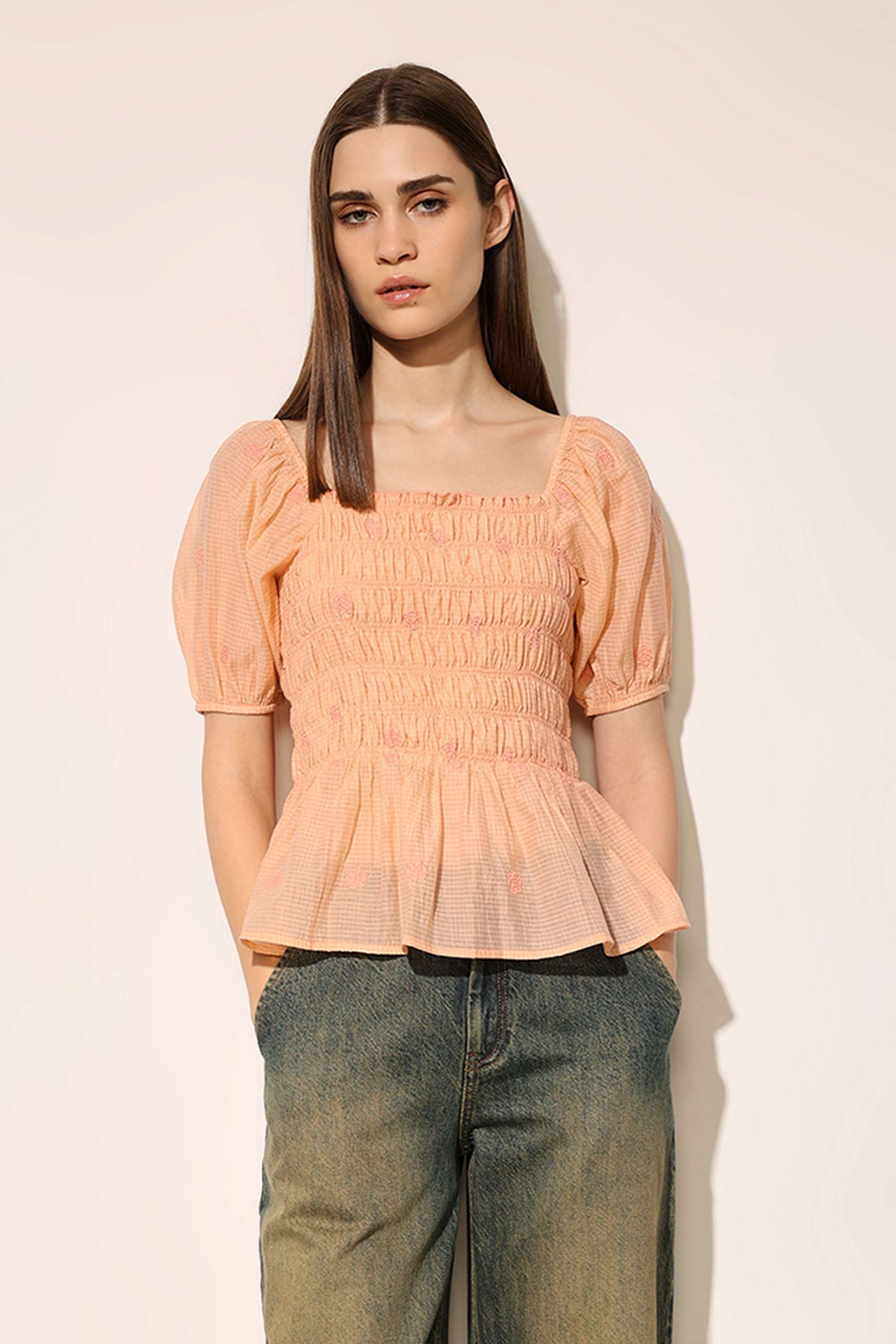 Solid-Viscose-Square-Neck-Women-s-Top